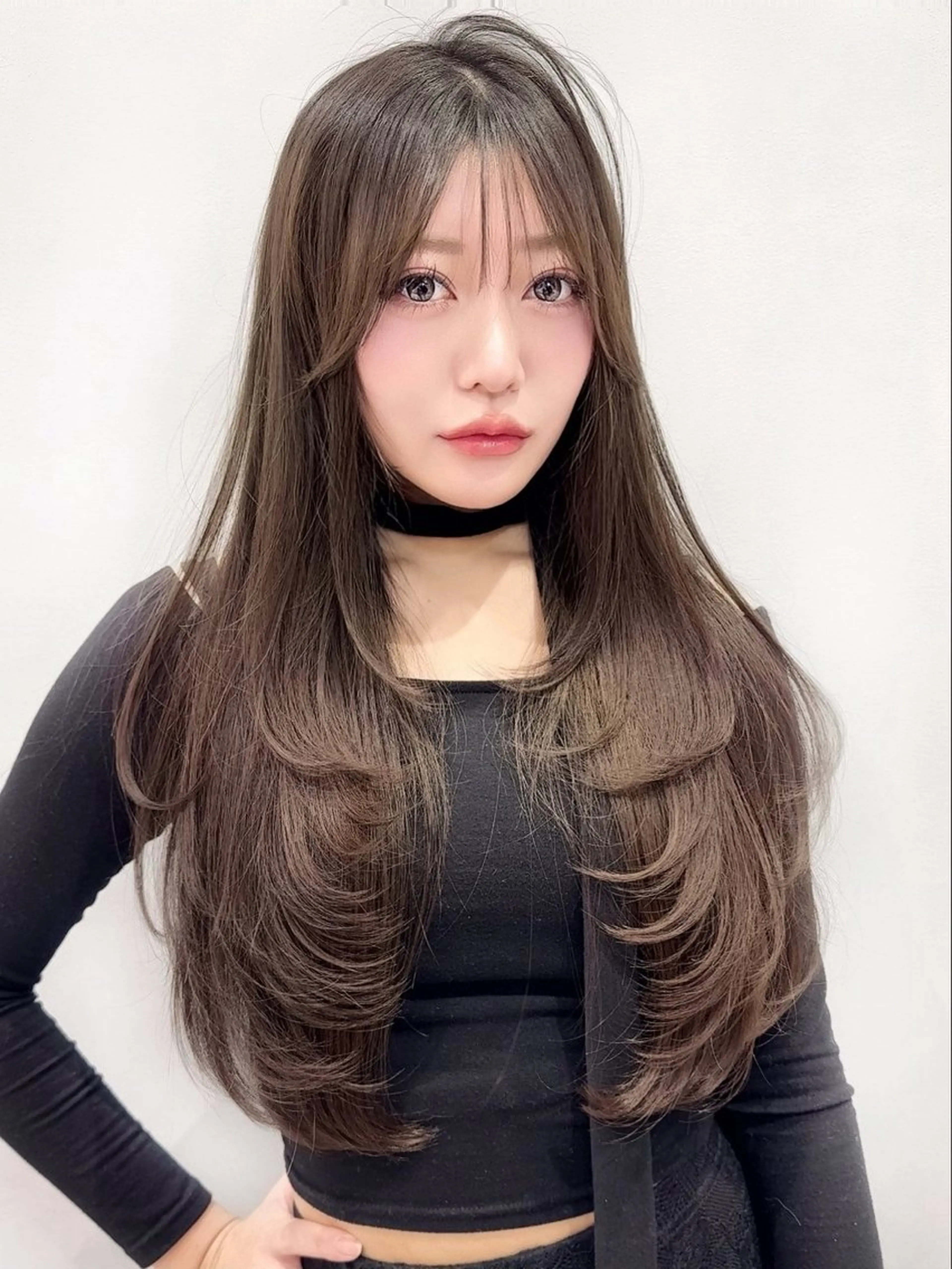 セミロング カラー カット ヘアカラー トリートメント 木屋元一/透明感 /前髪/ショートボブのヘアスタイル