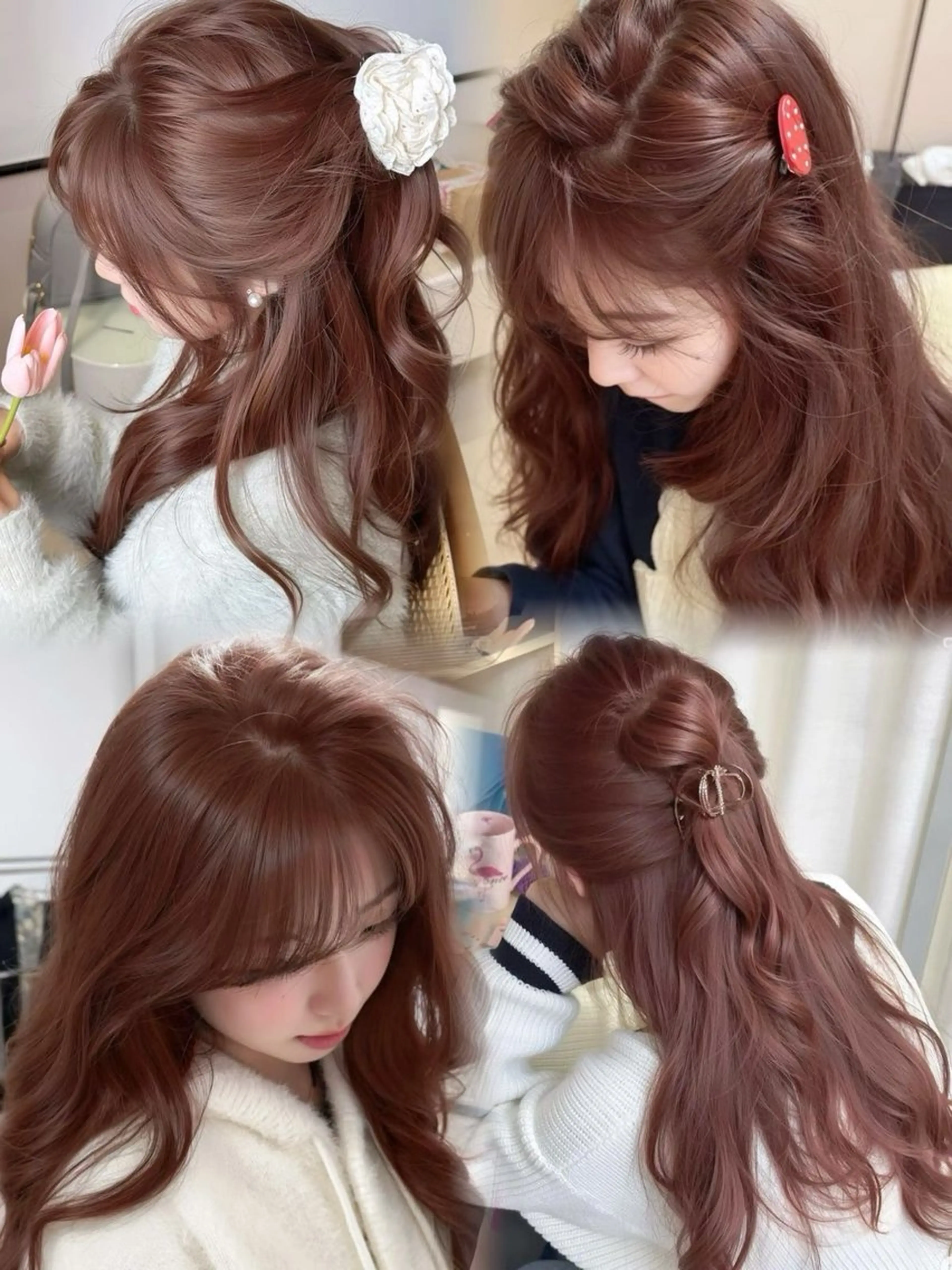 カラー ベージュカラー ピンクカラー ピンクベージュ ヘアカラー rinka/暖色 ボブカットモデルのヘアスタイル