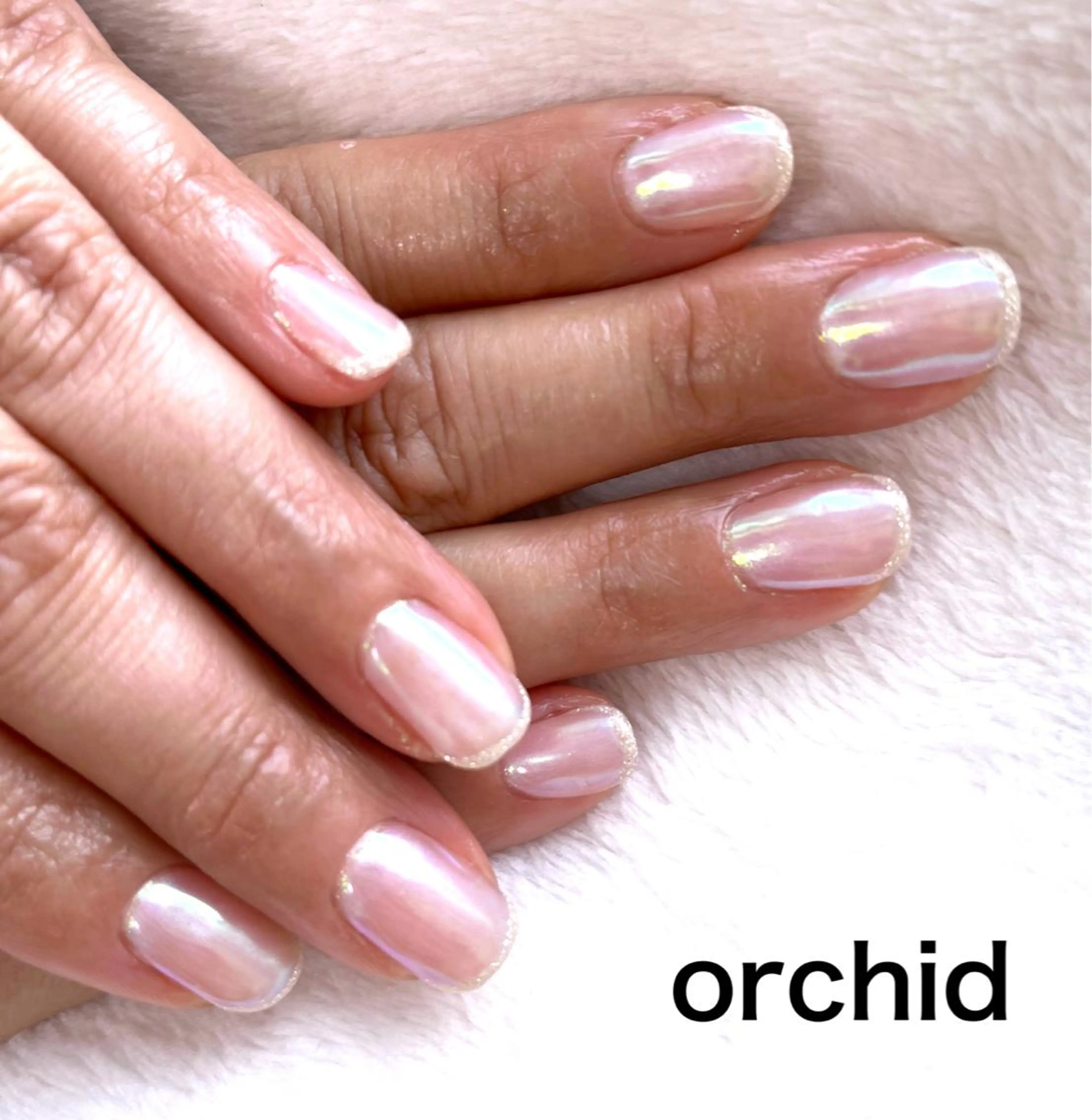 ネイル オーロラネイル ピンク ハンドネイル フットネイル orchid ♡オーキッドのネイルデザイン