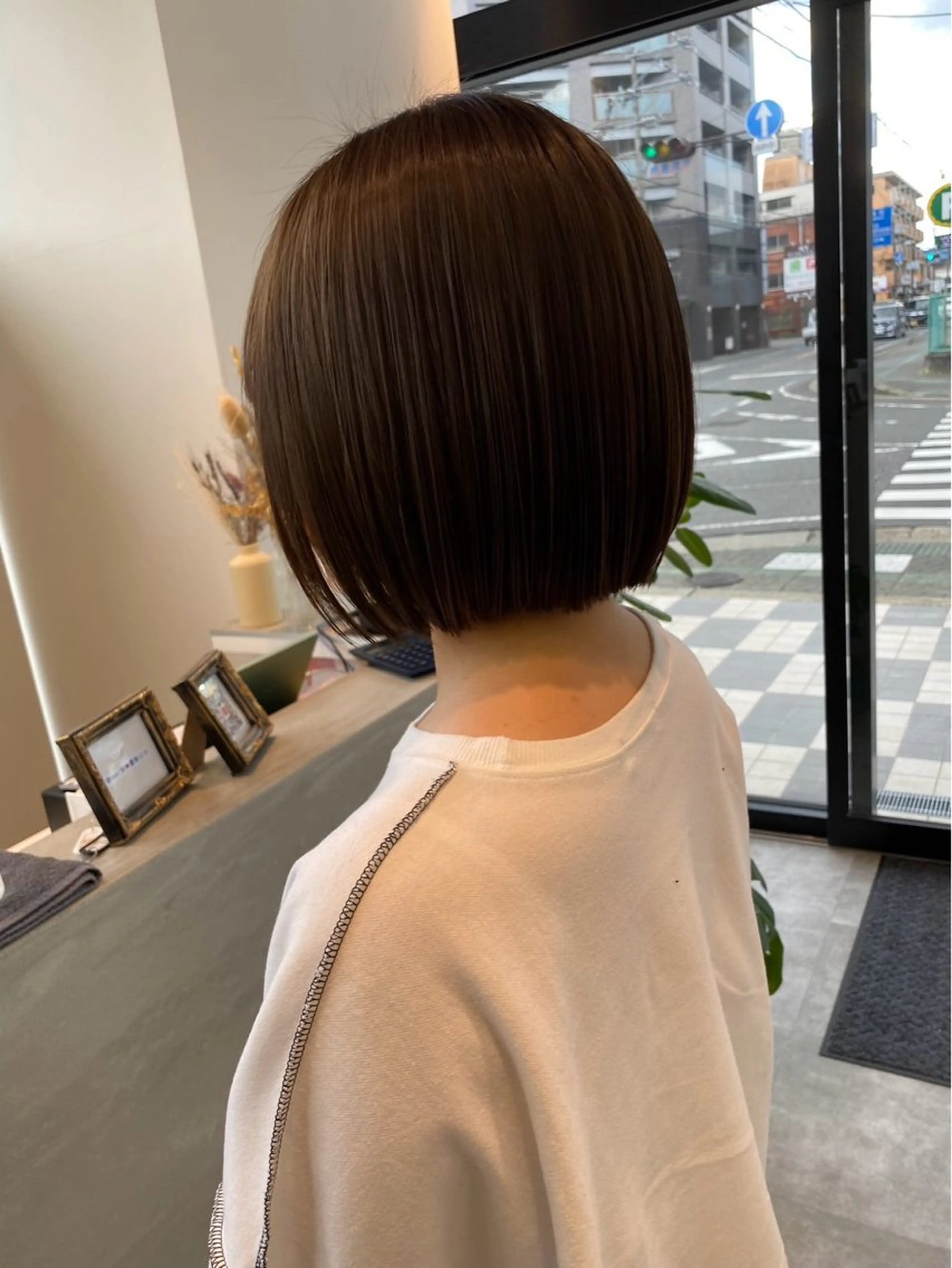 ミディアム ボブ カット ヘアカラー レイヤー/ボブカット 中村吉平のヘアスタイル