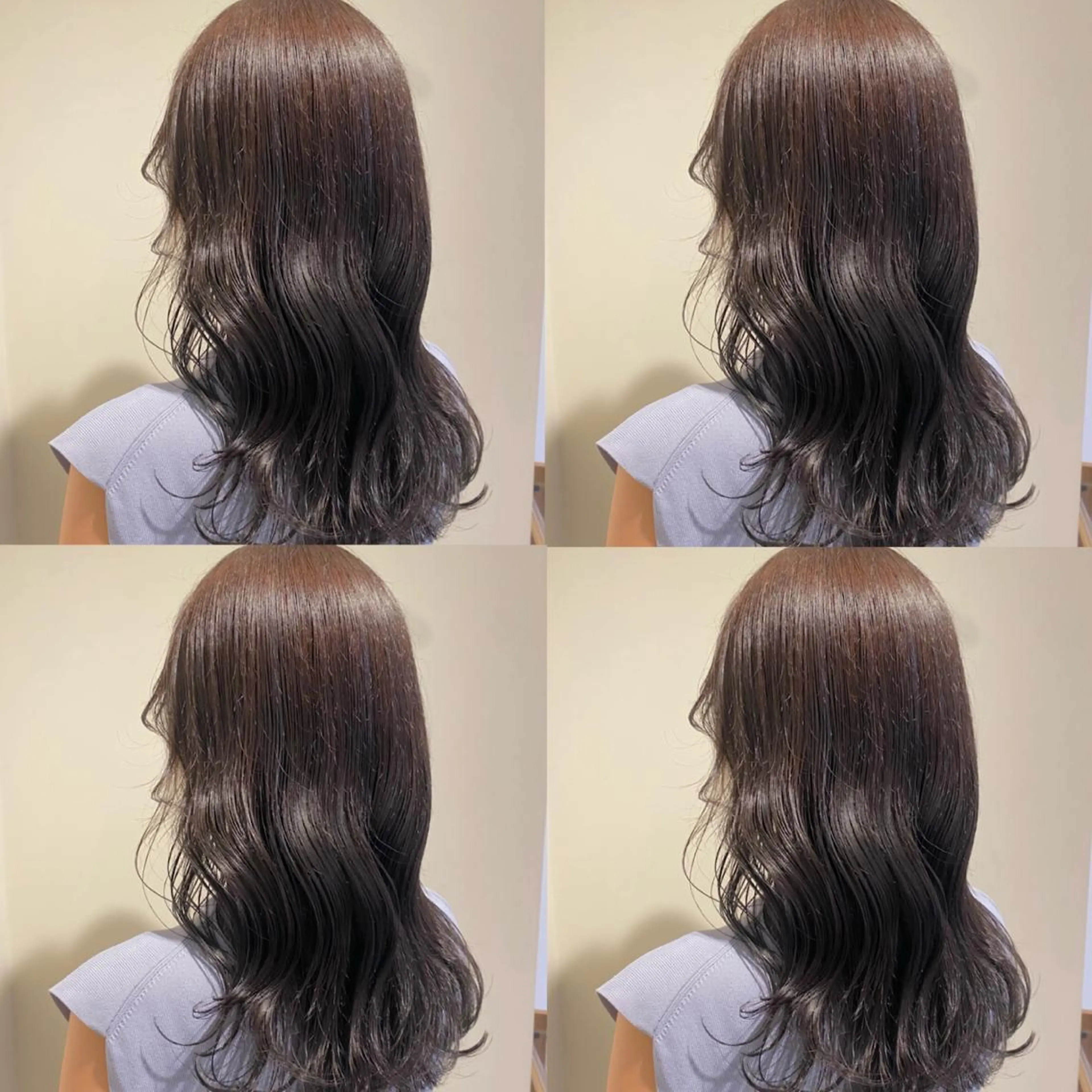 セミロング カラー 金島 青のヘアスタイル