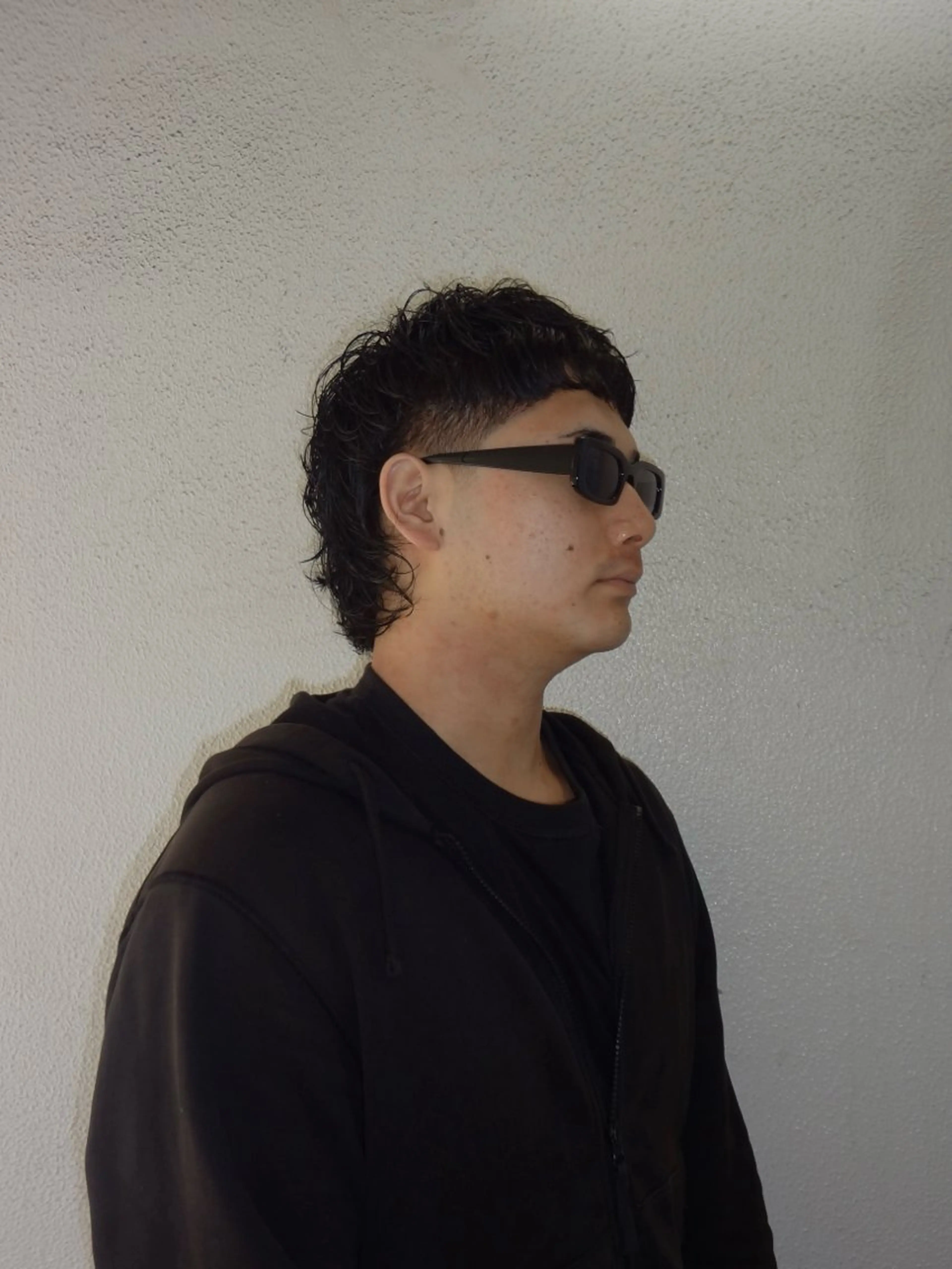 ミディアム パーマ メンズ ミディアムパーマ フェードカット メンズパーマ マレットヘア 葛西/barber/ 相山琉磨のヘアスタイル