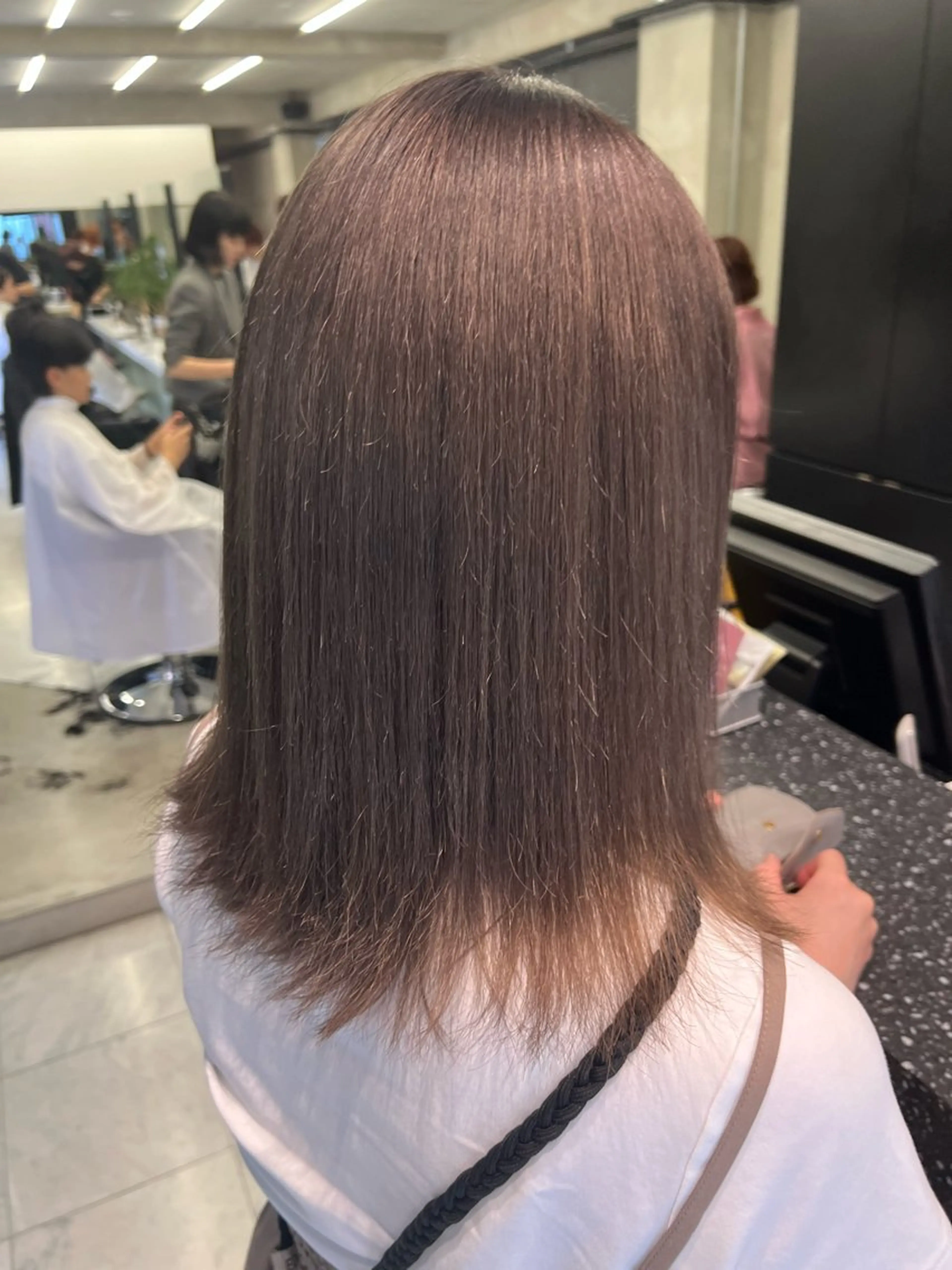 ミディアム ヘアカラー ハイライト/白髪ぼか し/臼田さりな🌹のヘアスタイル