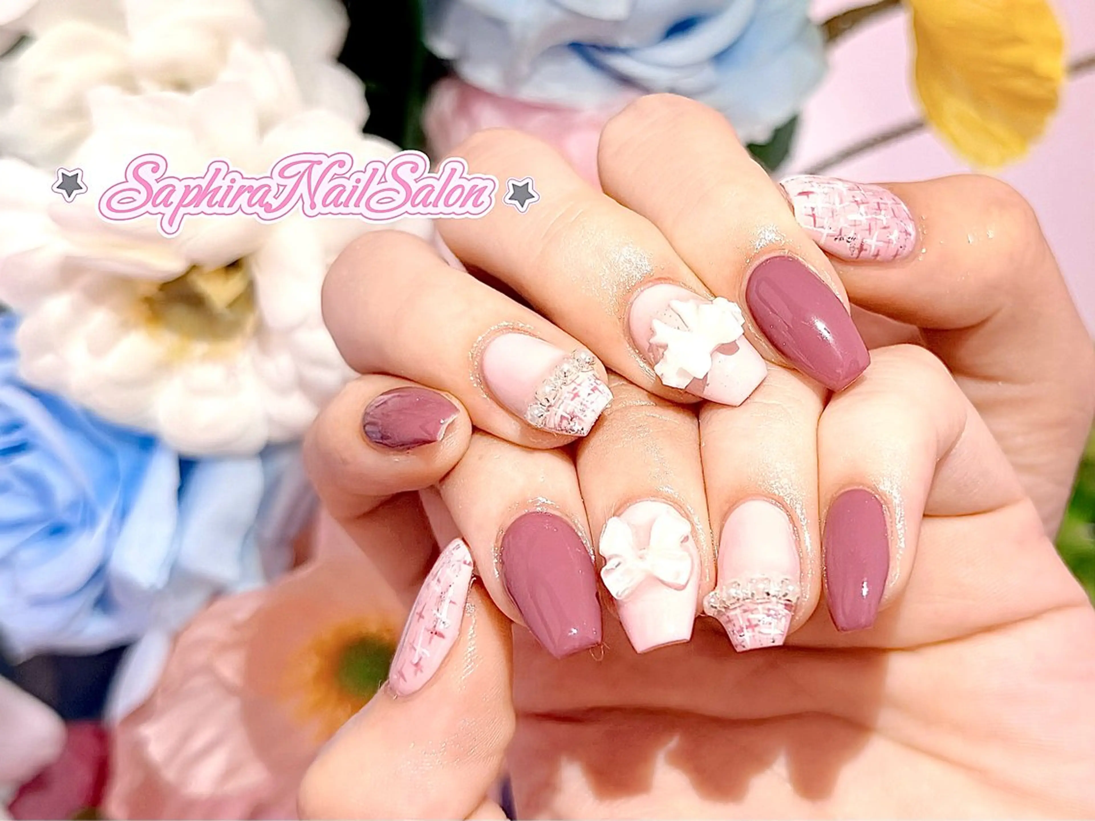 カラー ハンドネイル Saphiraネイル サロン錦糸町のネイルデザイン