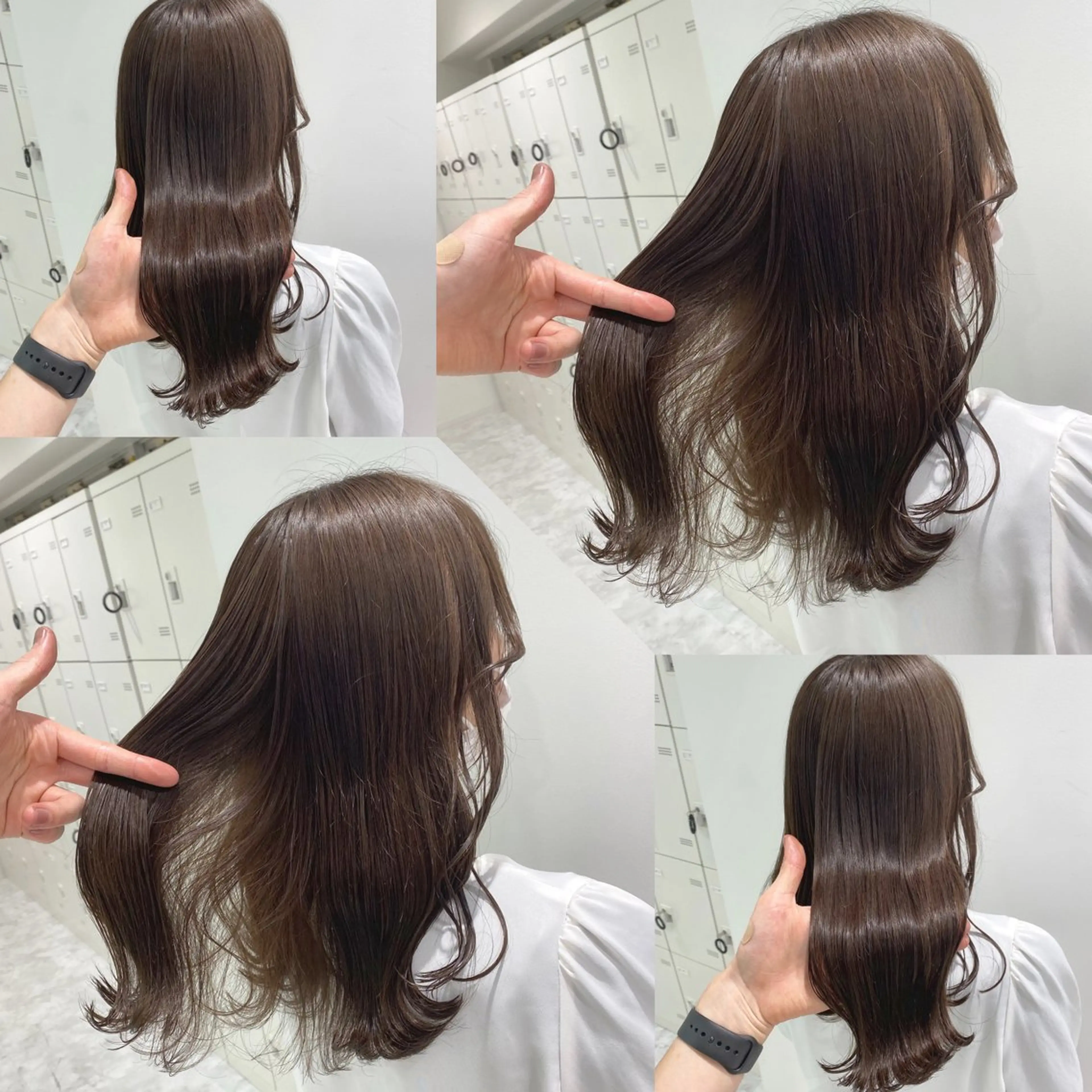 セミロング カラー ヘアアレンジ ヘアカラー トリートメント ヘッドスパ ヘアセット 韓国風ベージュ🤎 赤みなし🌿横浜🤎のヘアスタイル