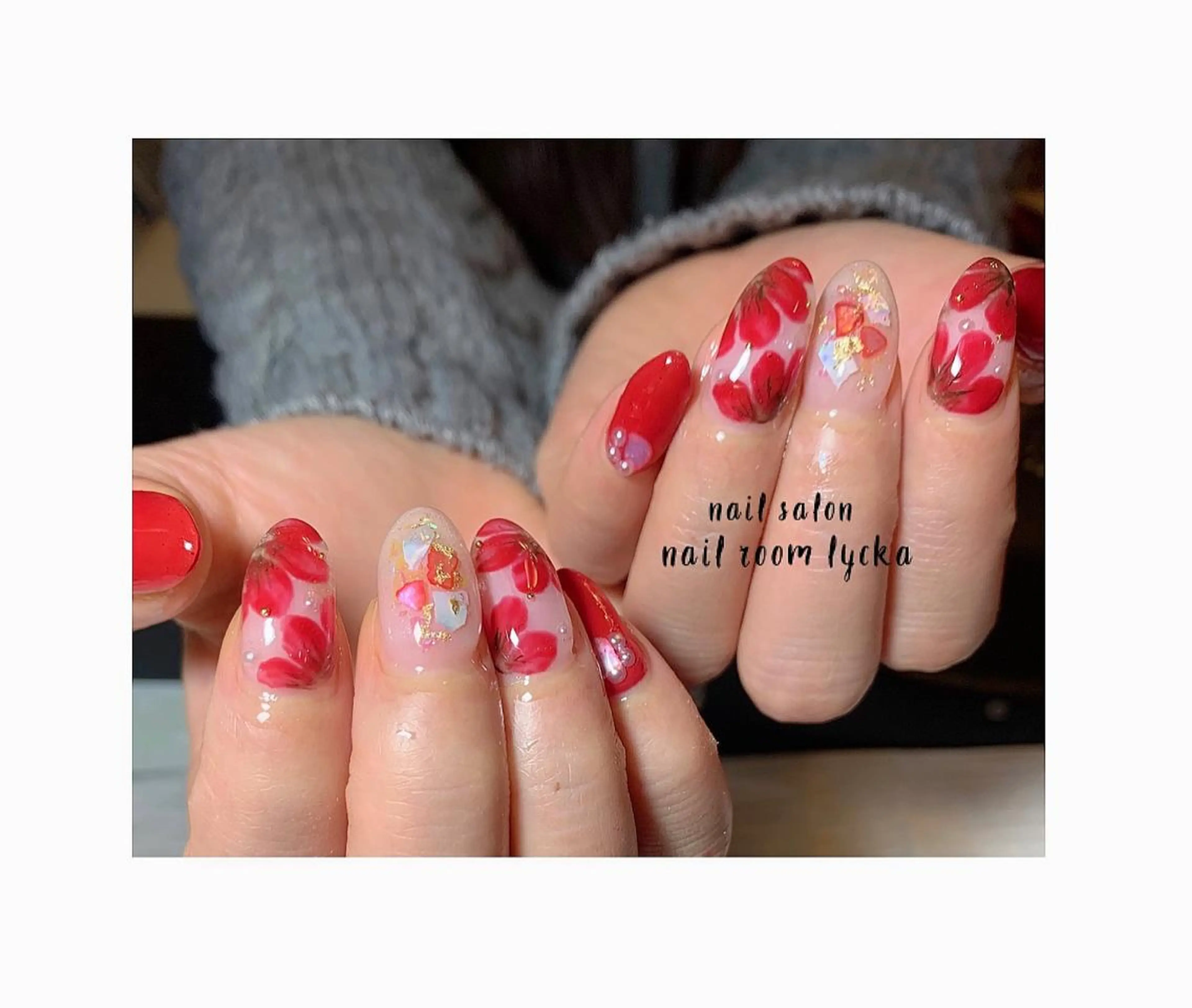 ネイル ジェルネイル パラジェル 冬ネイル ﾈｲﾙﾙｰﾑﾘｯｶ 𝐦𝐚𝐲𝐮のネイルデザイン