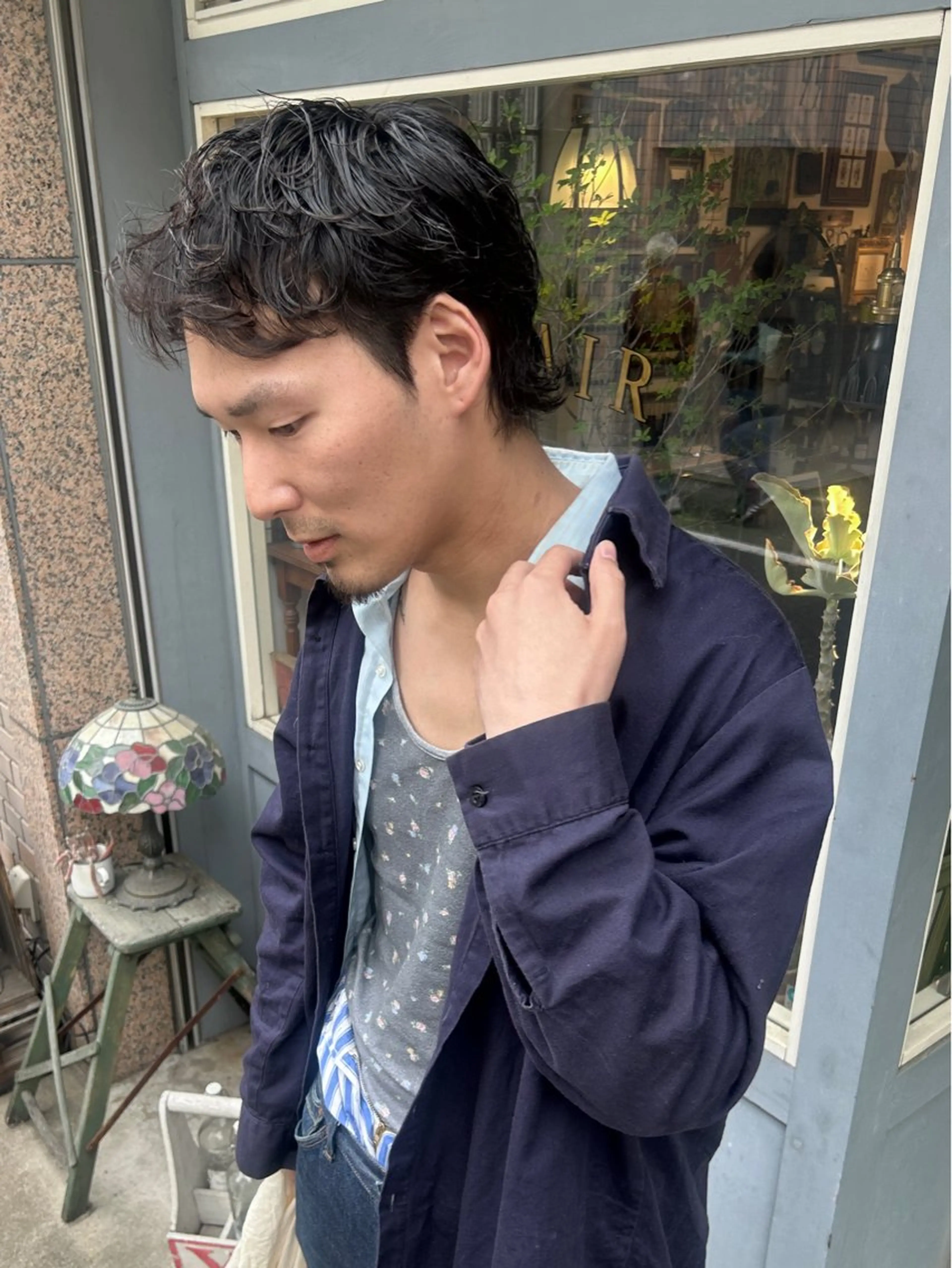 ショート パーマ メンズ カット パーマ 清水千優/パーマ/透 明感カラー/メンズのヘアスタイル