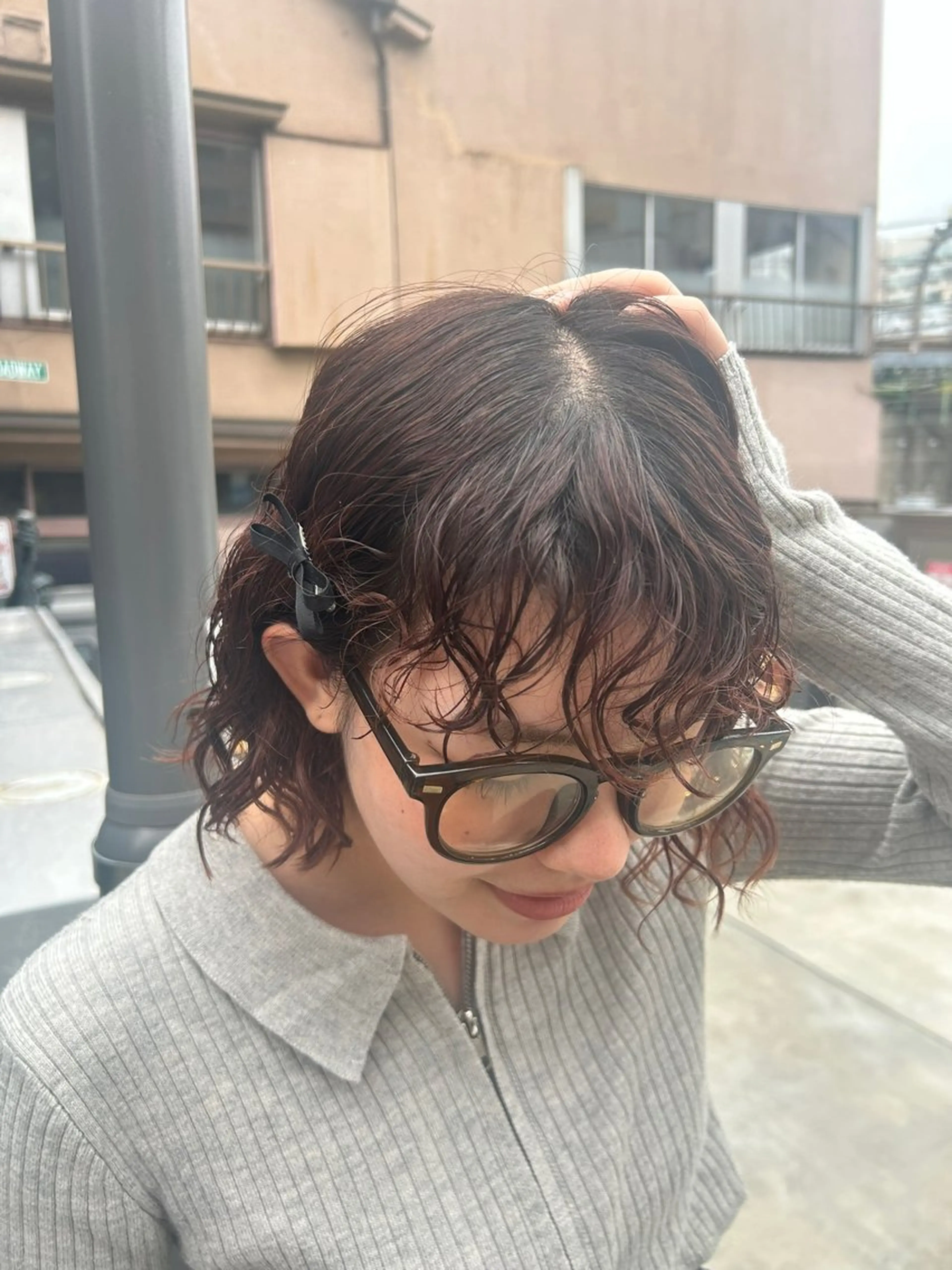 ミディアム パーマ ナチュラルカラー リタッチ　あんりのヘアスタイル