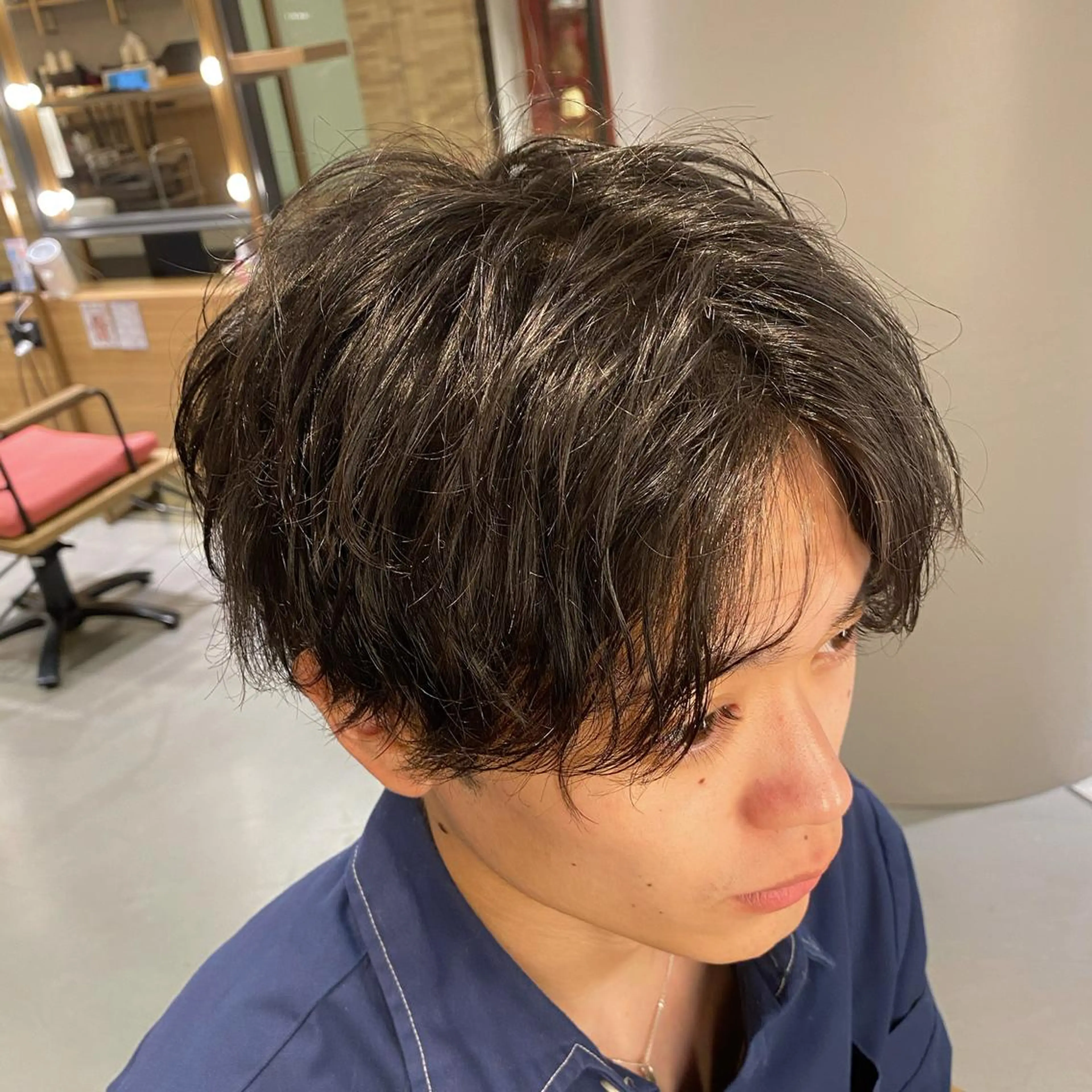 ショート パーマ メンズ カット パーマ 梅田茶屋町メンズ 専門美容師 山元一平のヘアスタイル