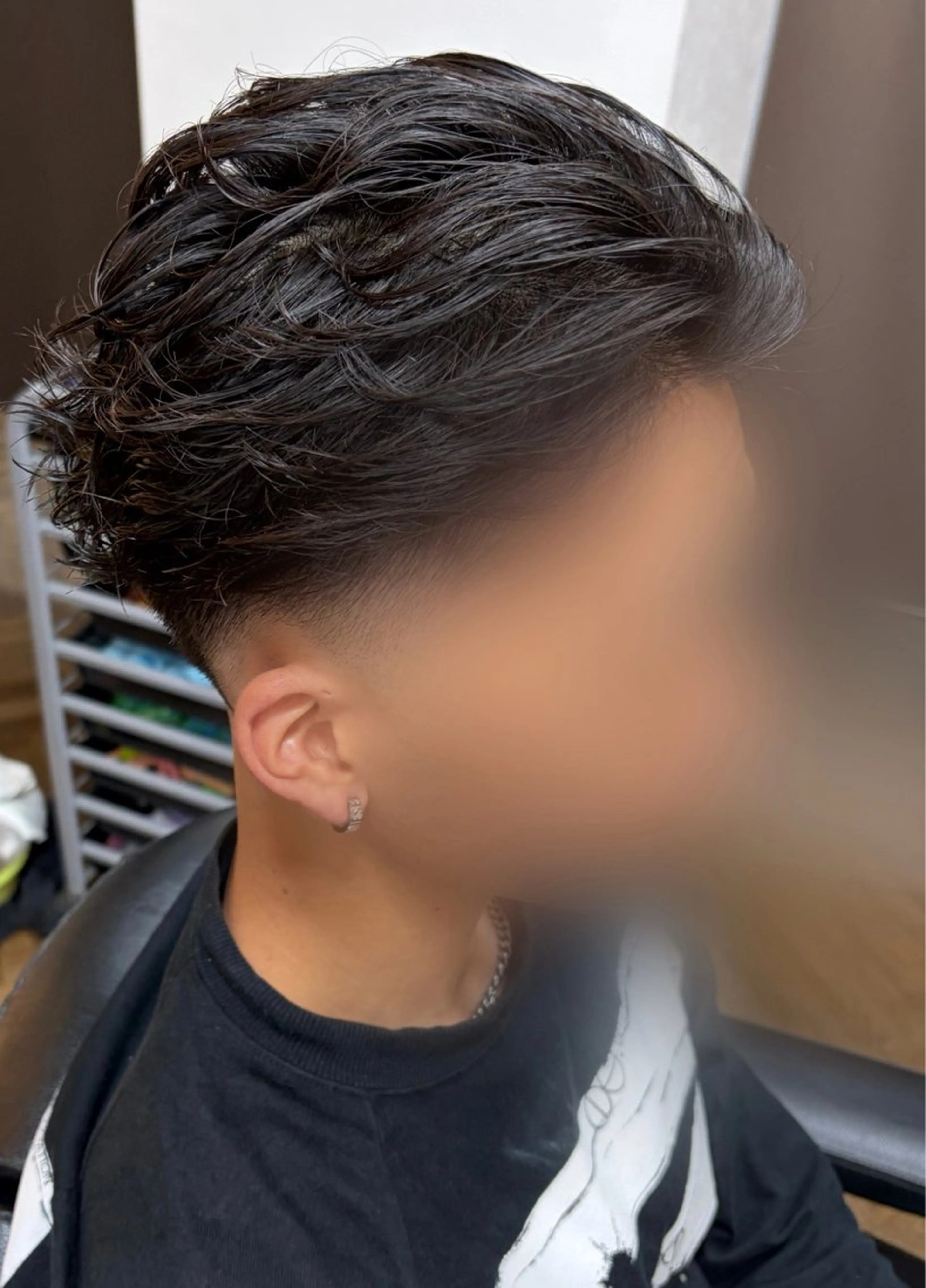 パーマ メンズ フェードカット メンズパーマ カット パーマ 中村 立のヘアスタイル