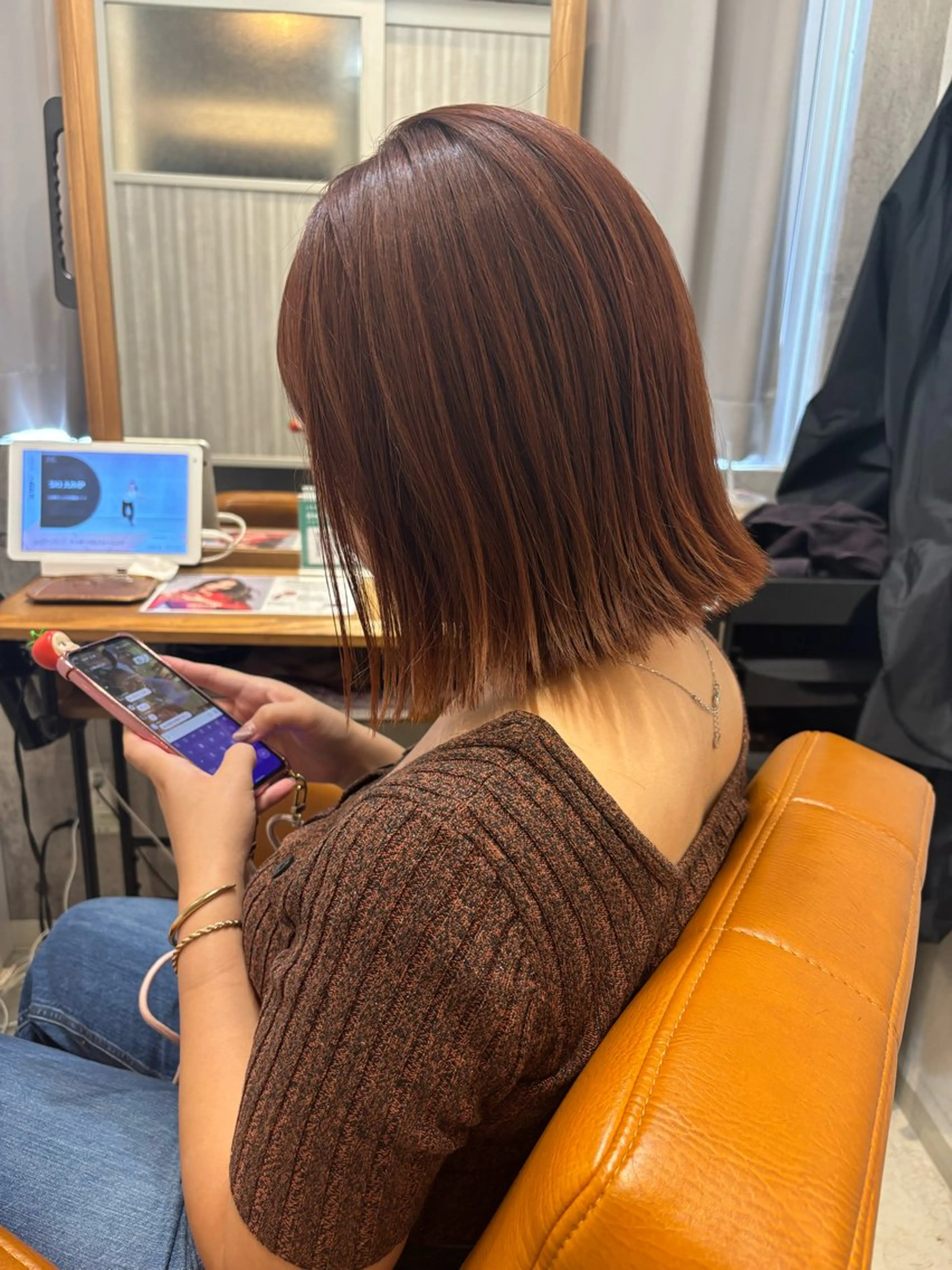 ミディアム カラー 【完全個室】髪質改善 暖色カラー/山崎唯奈のヘアスタイル