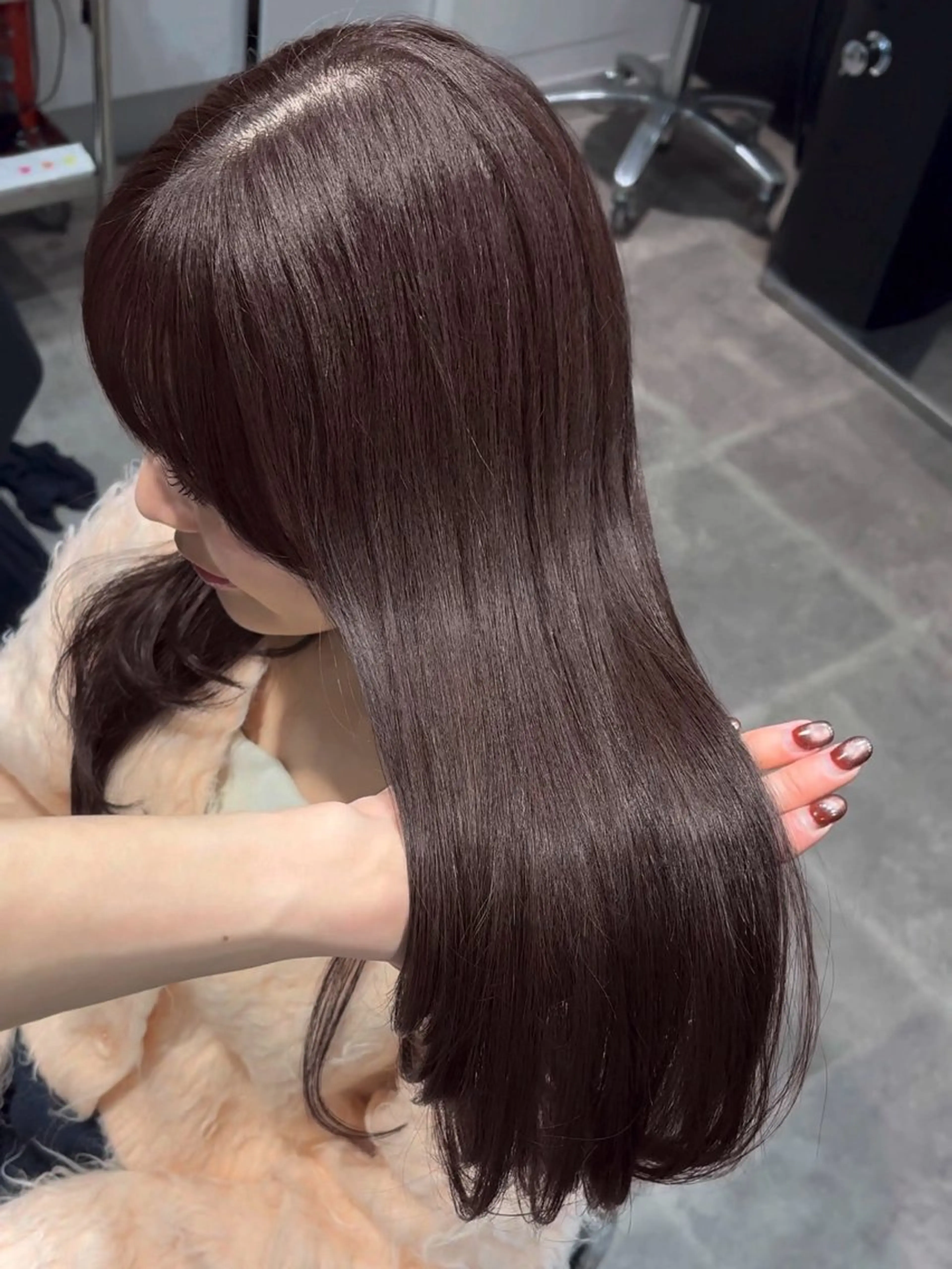 ロング カラー ブリーチ ブリーチなしカラー ヘアカラー 🩵福岡ブリーチなし レイヤー/紫音🩵のヘアスタイル