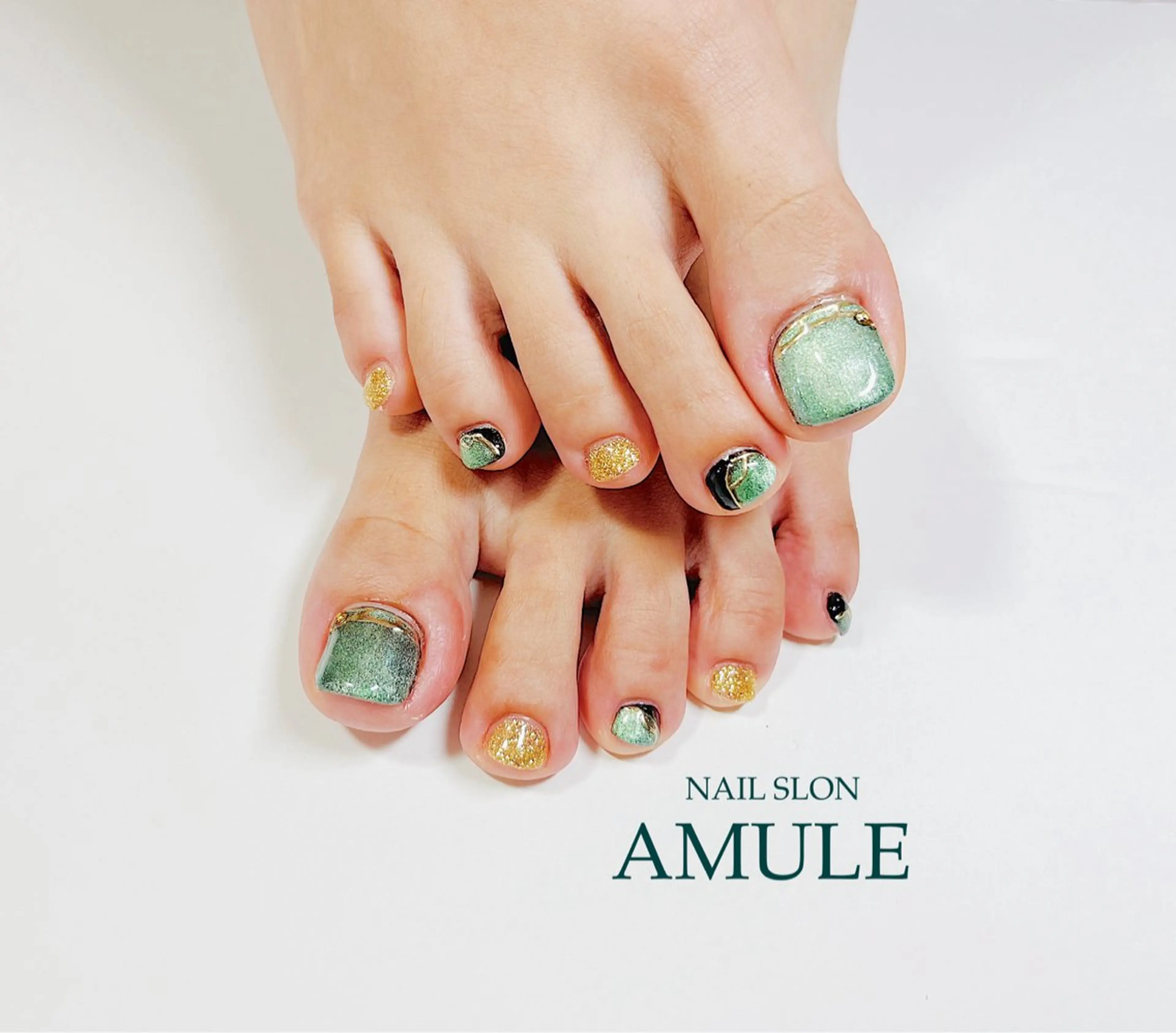 ネイル アートネイル フットネイル ジェルネイル マグネットネイル ミラーネイル フットネイル NAILSALON AMULEのネイルデザイン