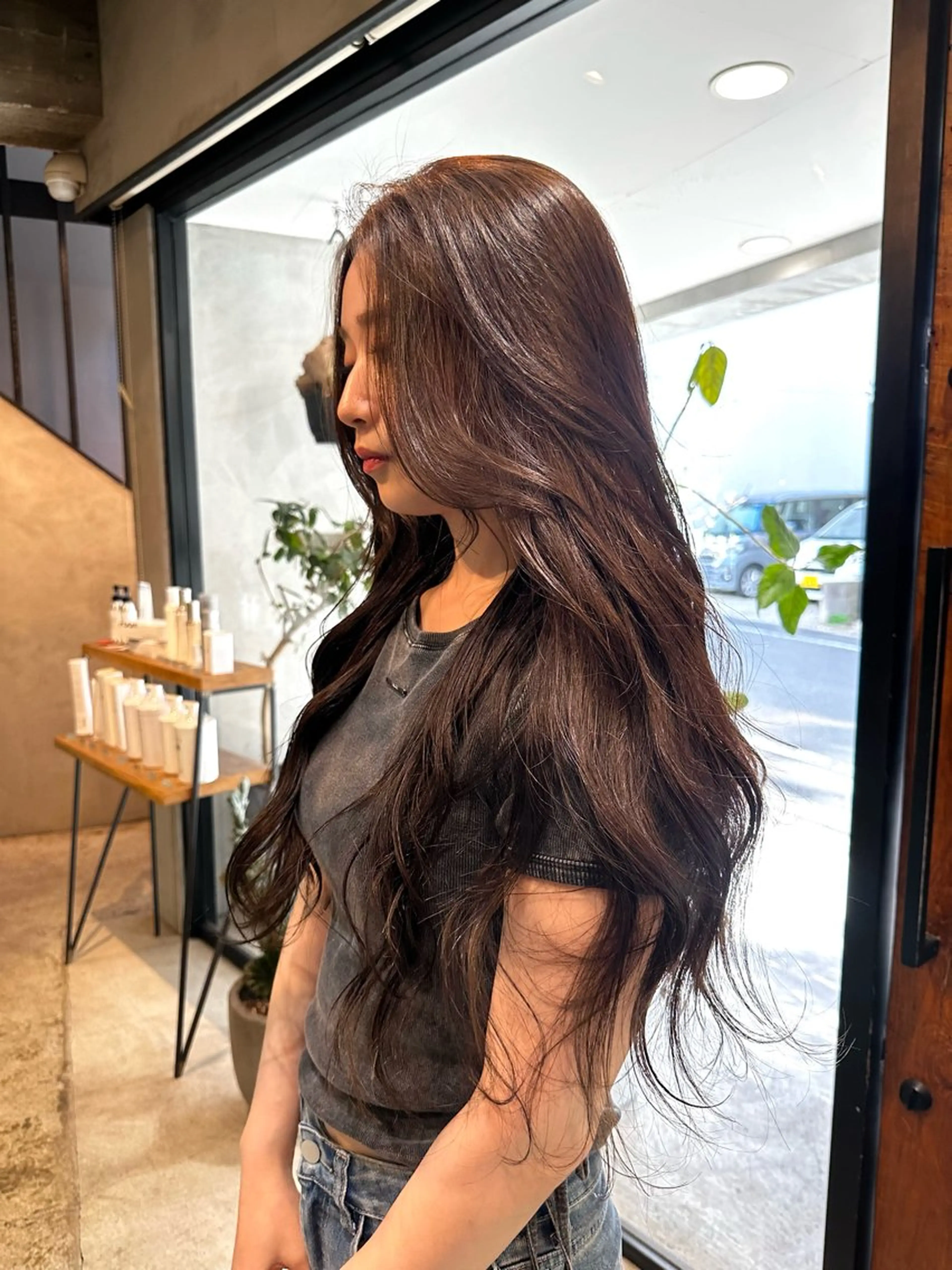 ロング カラー ブラウンカラー ヘアカラー トリートメント 森田楓乃/上前津/ 大須/ブリーチカラーのヘアスタイル