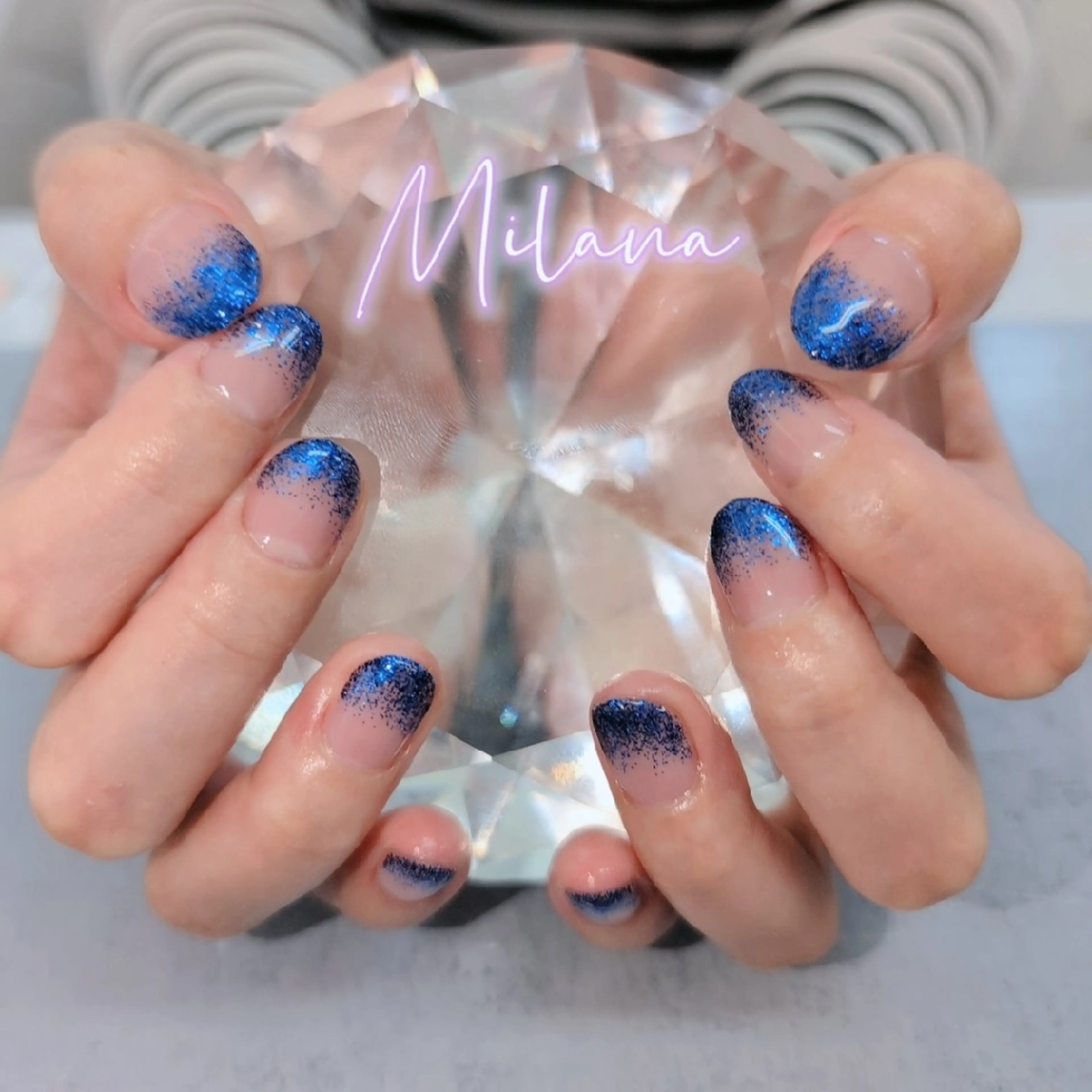 ネイル グラデーション ラメ(グリッター) ラメグラデーション ハンドネイル Milana 川瀬のネイルデザイン