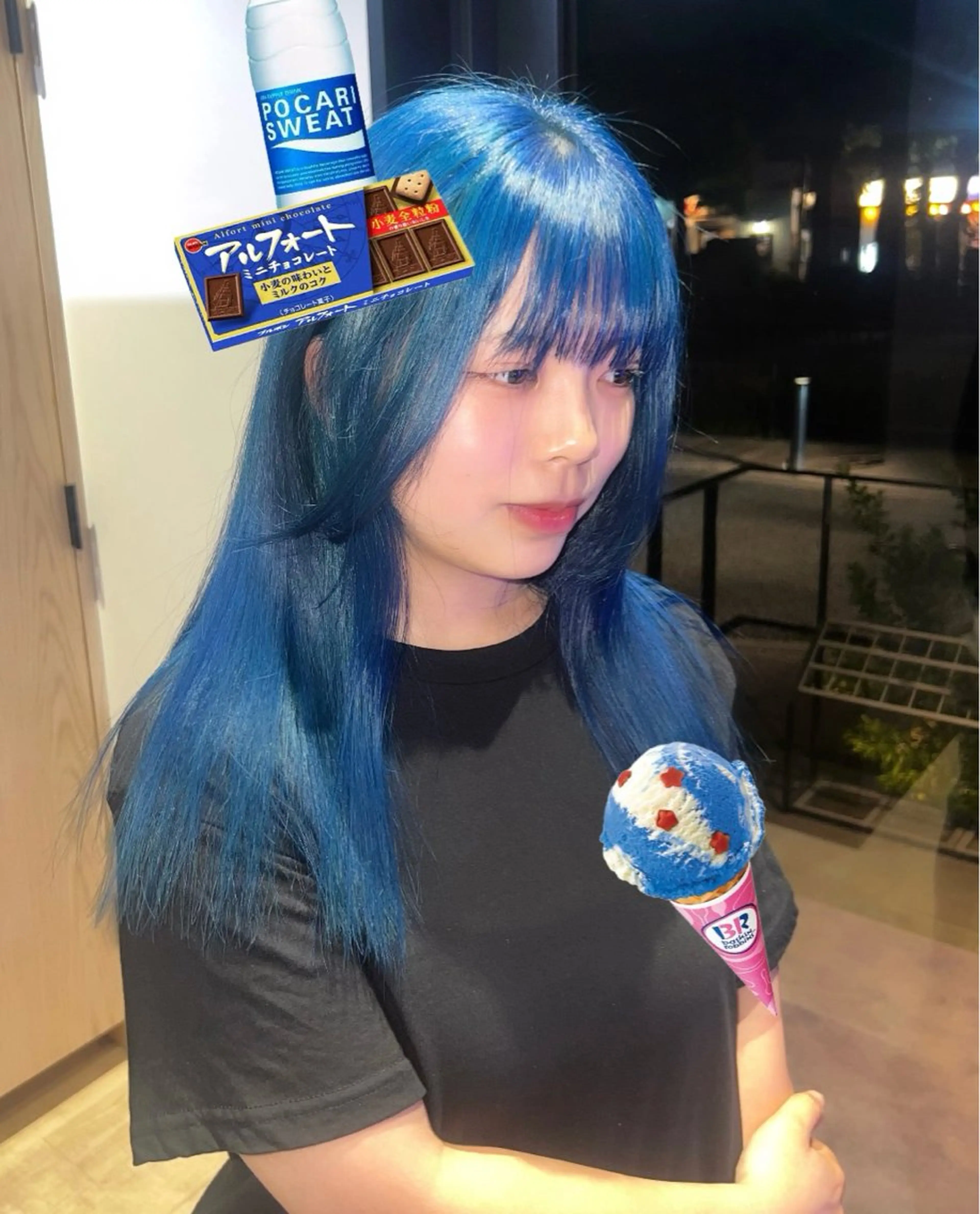 セミロング カラー 岡山ハイトーン・ ルーツカラー/こもものヘアスタイル