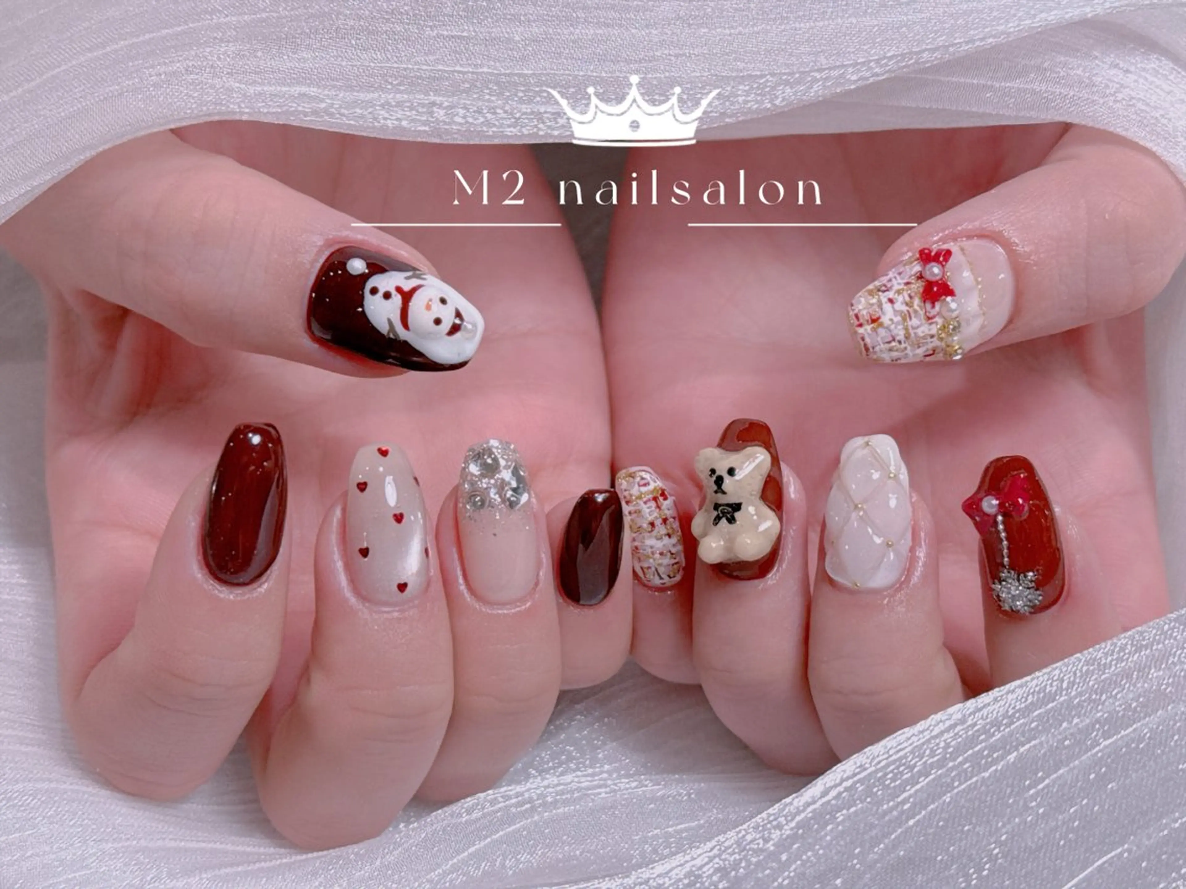 ネイル ジェルネイル 韓国ネイル マグネットネイル パラジェル ワンホンネイル ハンドネイル 長さだし専門店 M2 rikaのネイルデザイン