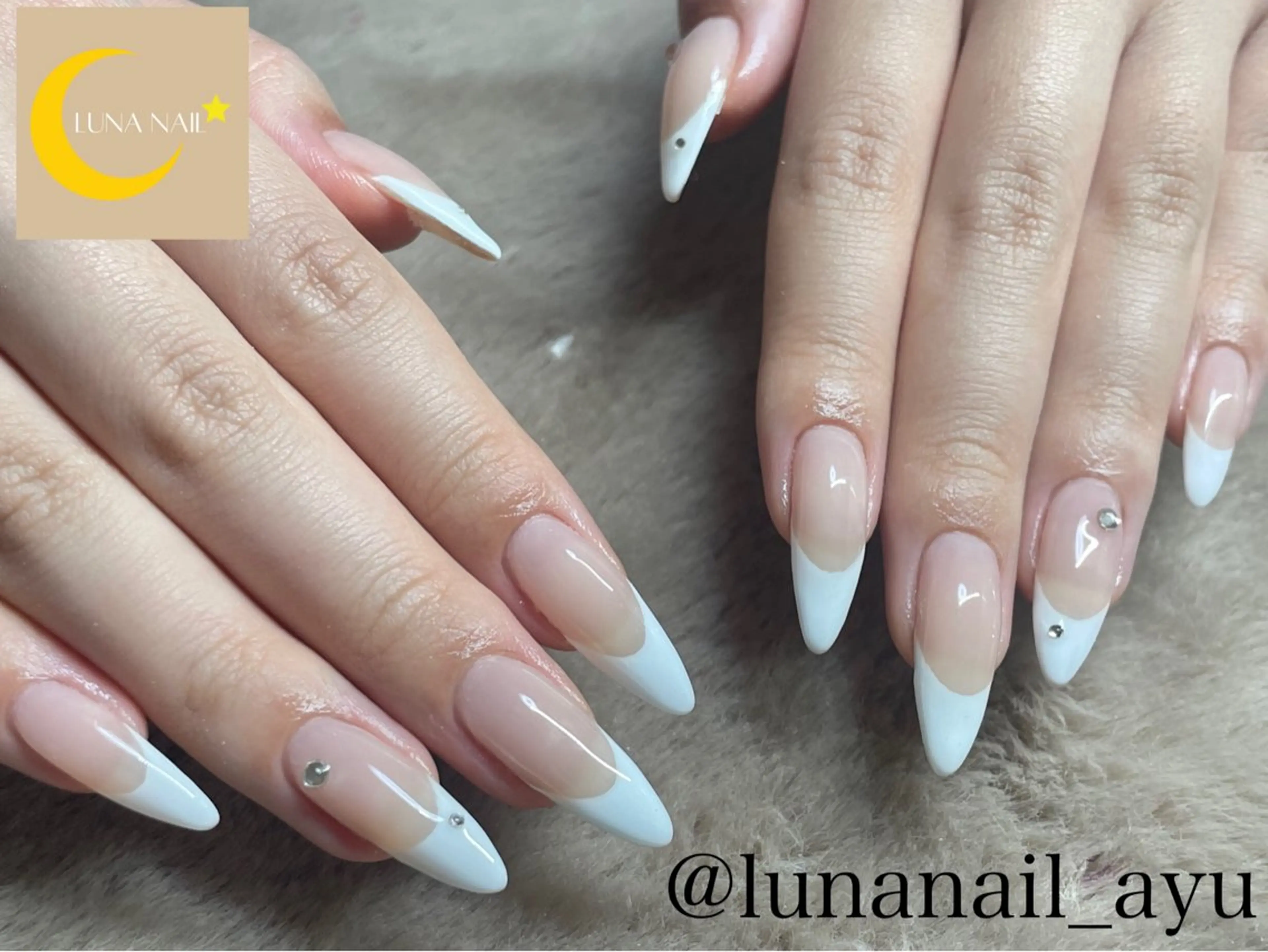 ネイル フレンチネイル ロングネイル オフィスネイル シンプルネイル ハンドネイル LUNA NAIL ayuのネイルデザイン