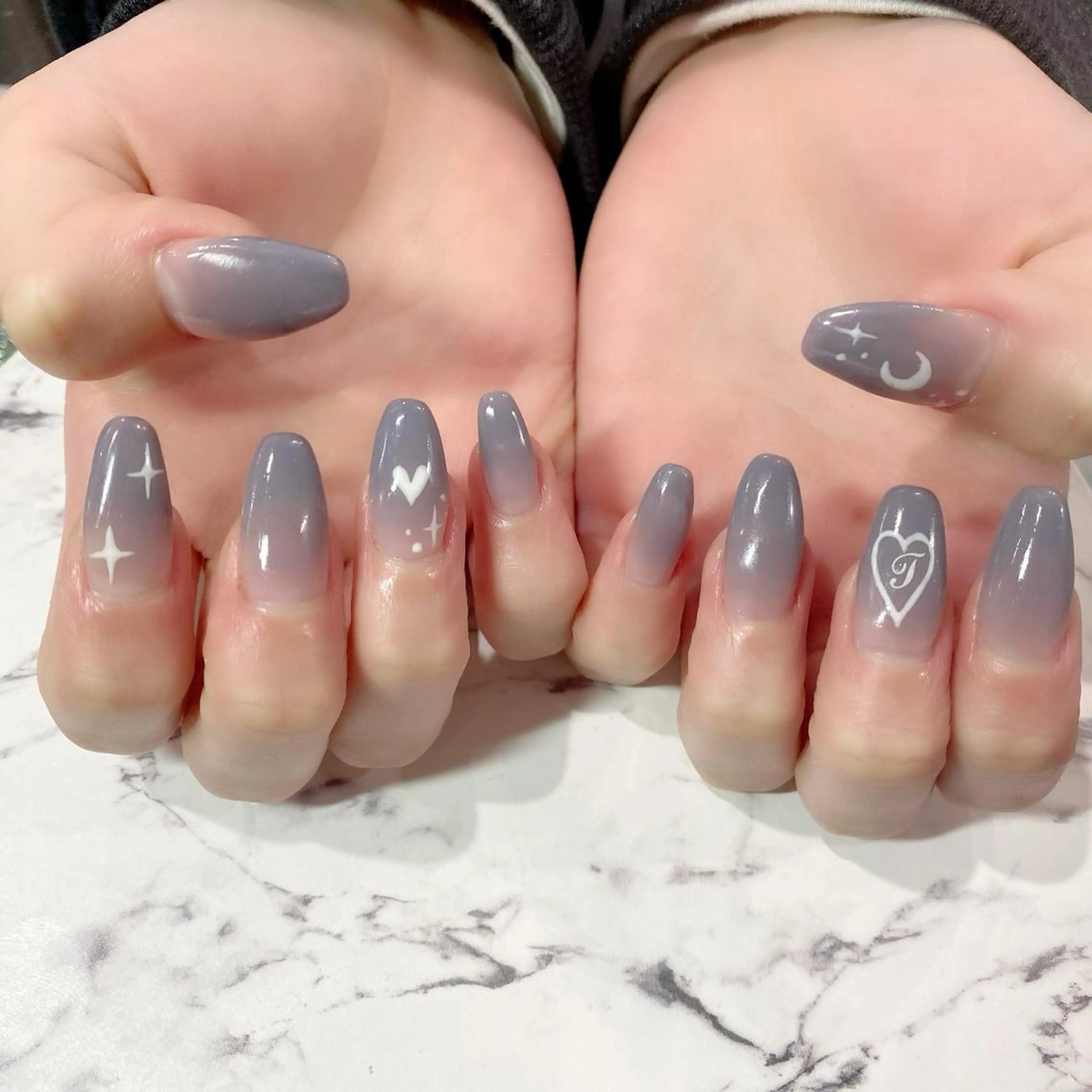 ネイル ジェルネイル ロングネイル パラジェル スカルプネイル 冬ネイル ハンドネイル Salon Ｋのネイルデザイン