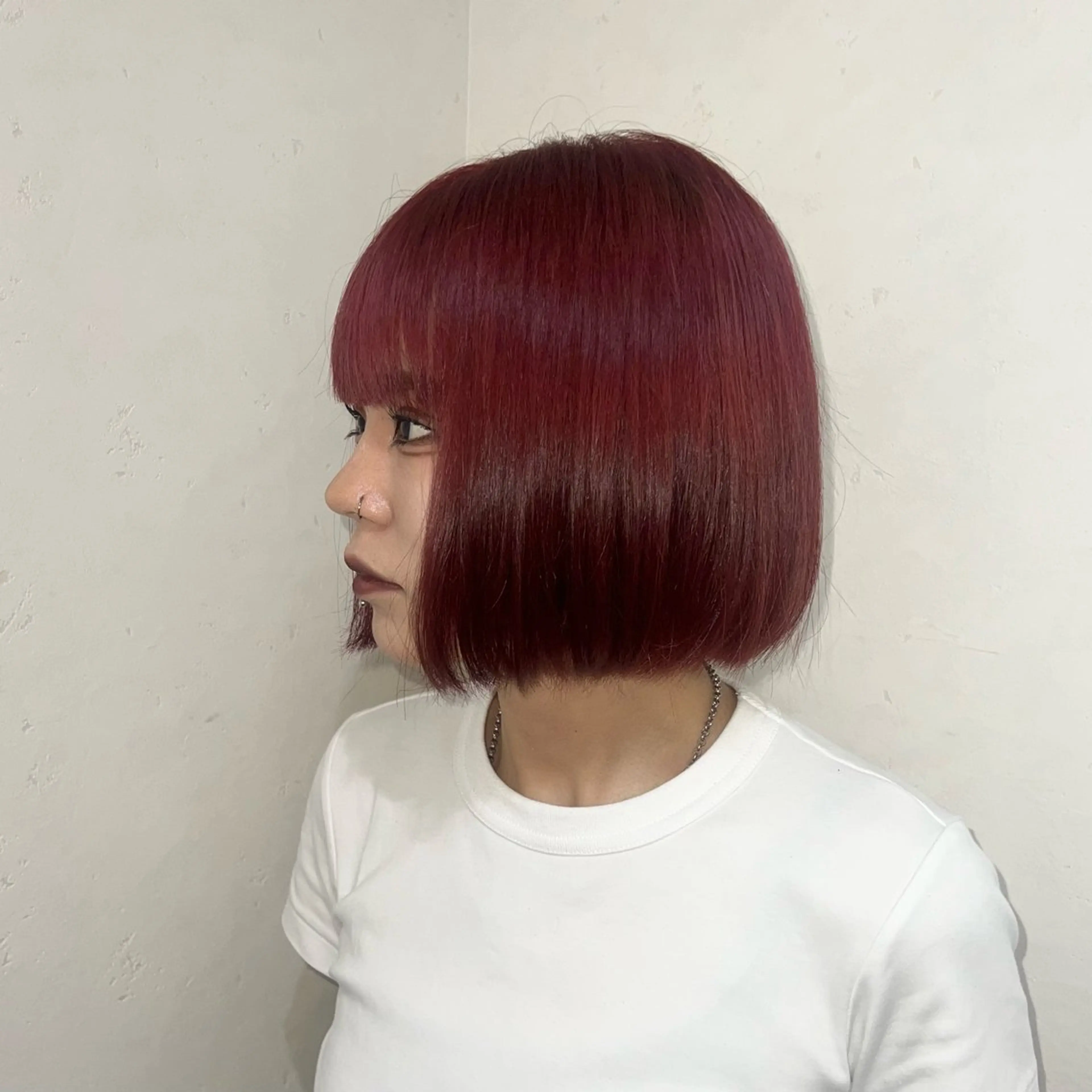 ショート カラー ヘアアレンジ レッドカラー honen RUKAのヘアスタイル