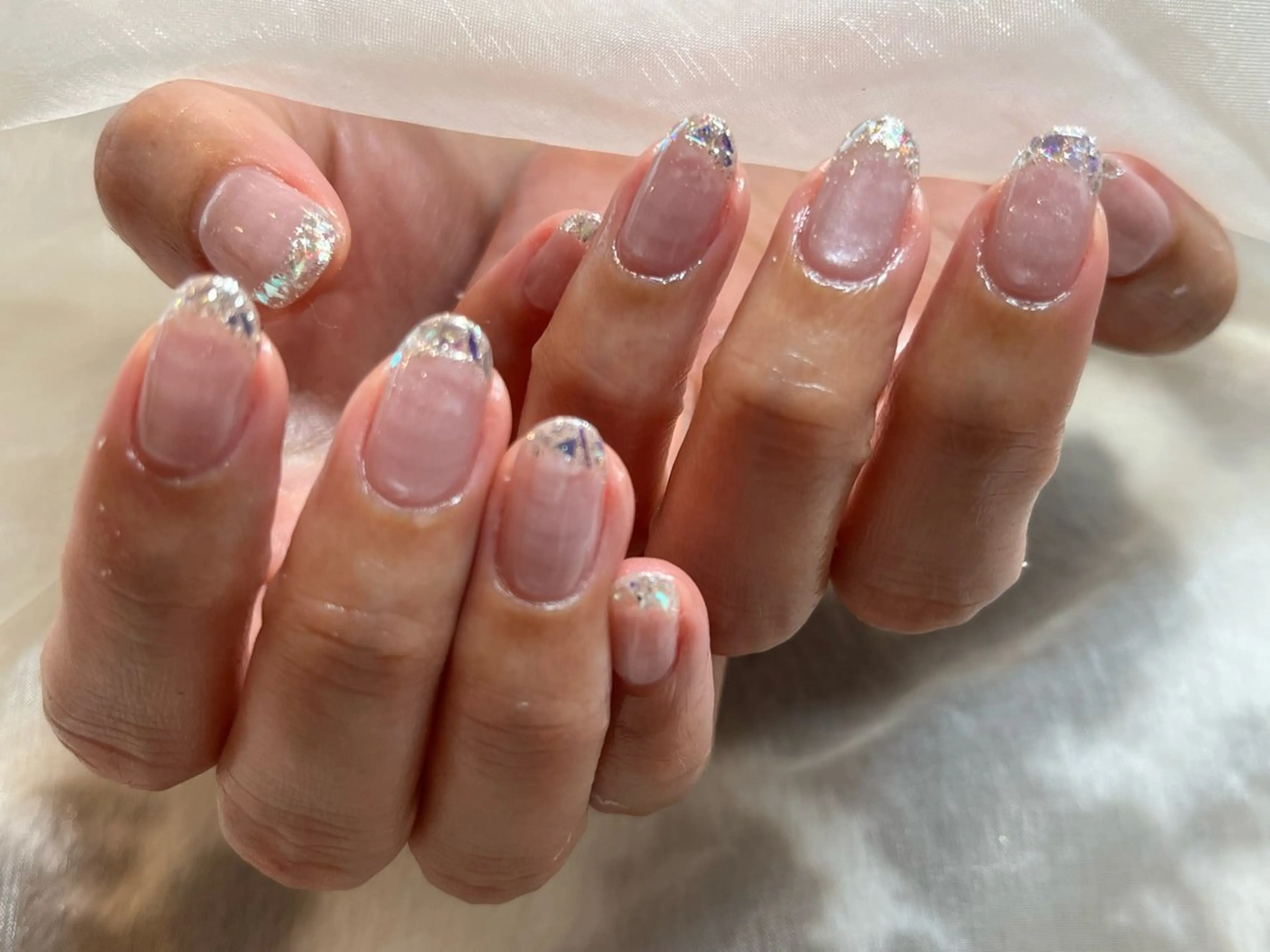 ネイル フレンチネイル ガラスフレンチ マグネットネイル 永由 光歩のネイルデザイン