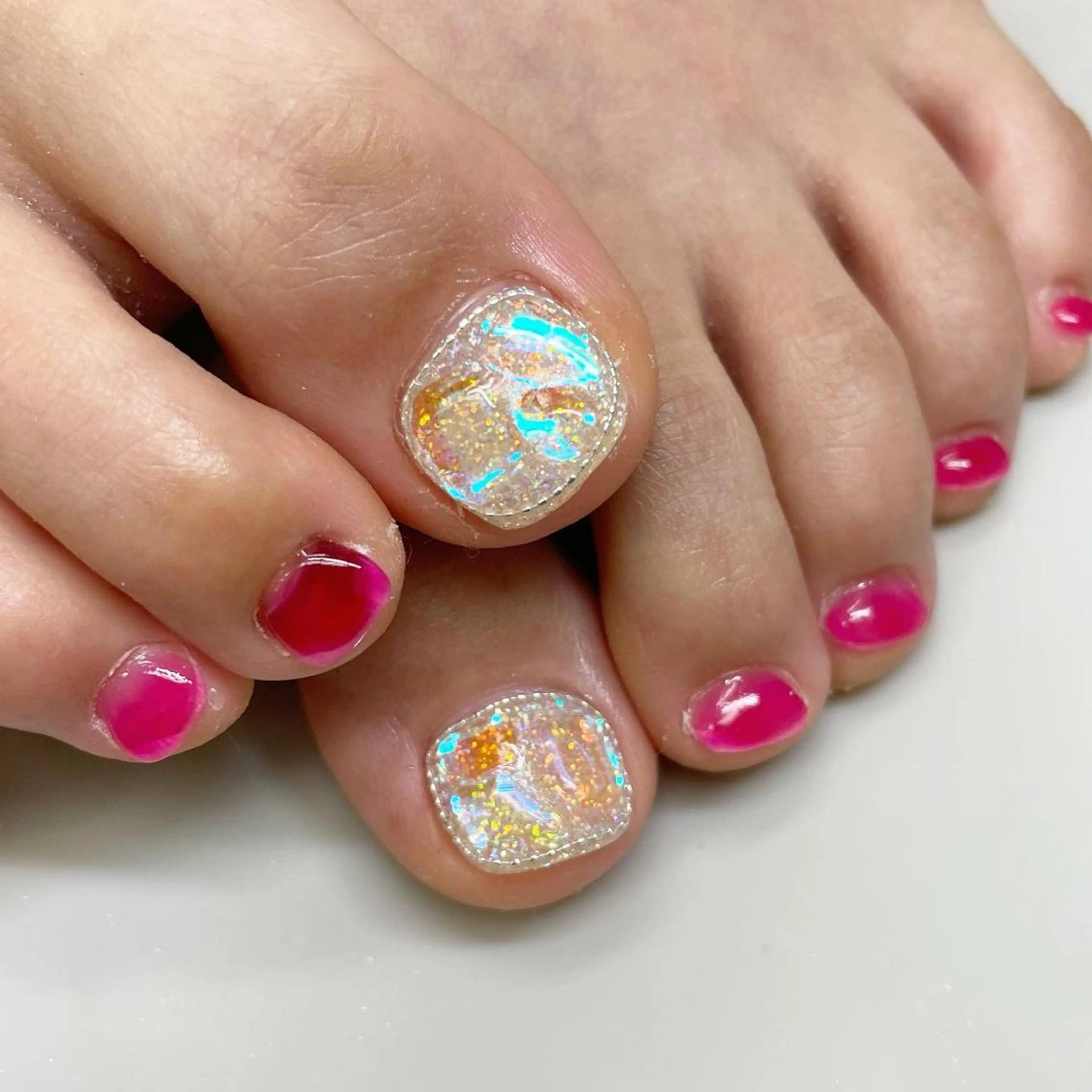 ネイル クリアネイル ストーンネイル フットネイル Hisaka Mikiのネイルデザイン