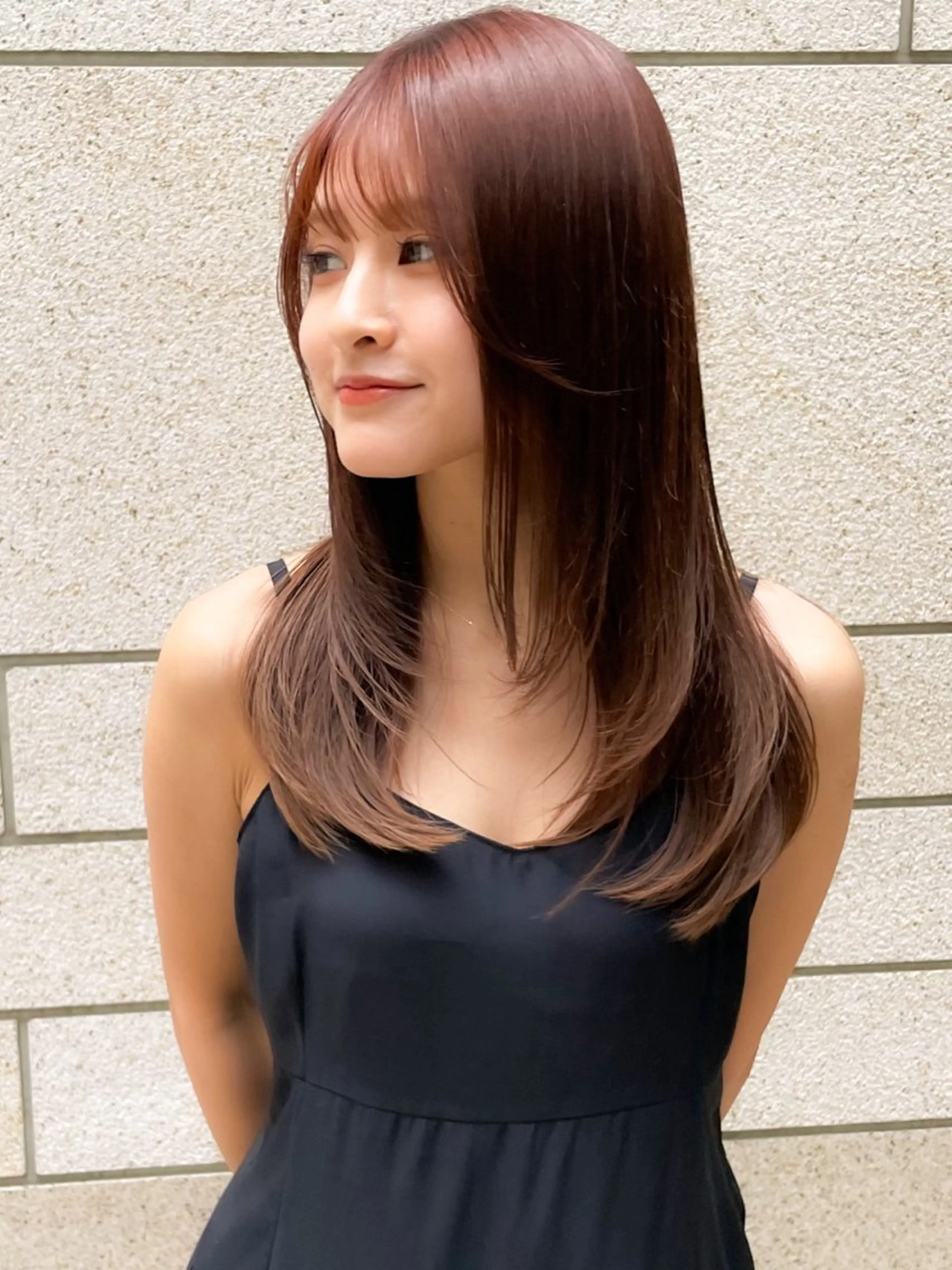 セミロング 髪質改善 韓国風ヘア レイヤーカット 縮毛矯正 カット ヘアカラー トリートメント 美髪縮毛矯正🤍 髪質改善/Shinaのヘアスタイル