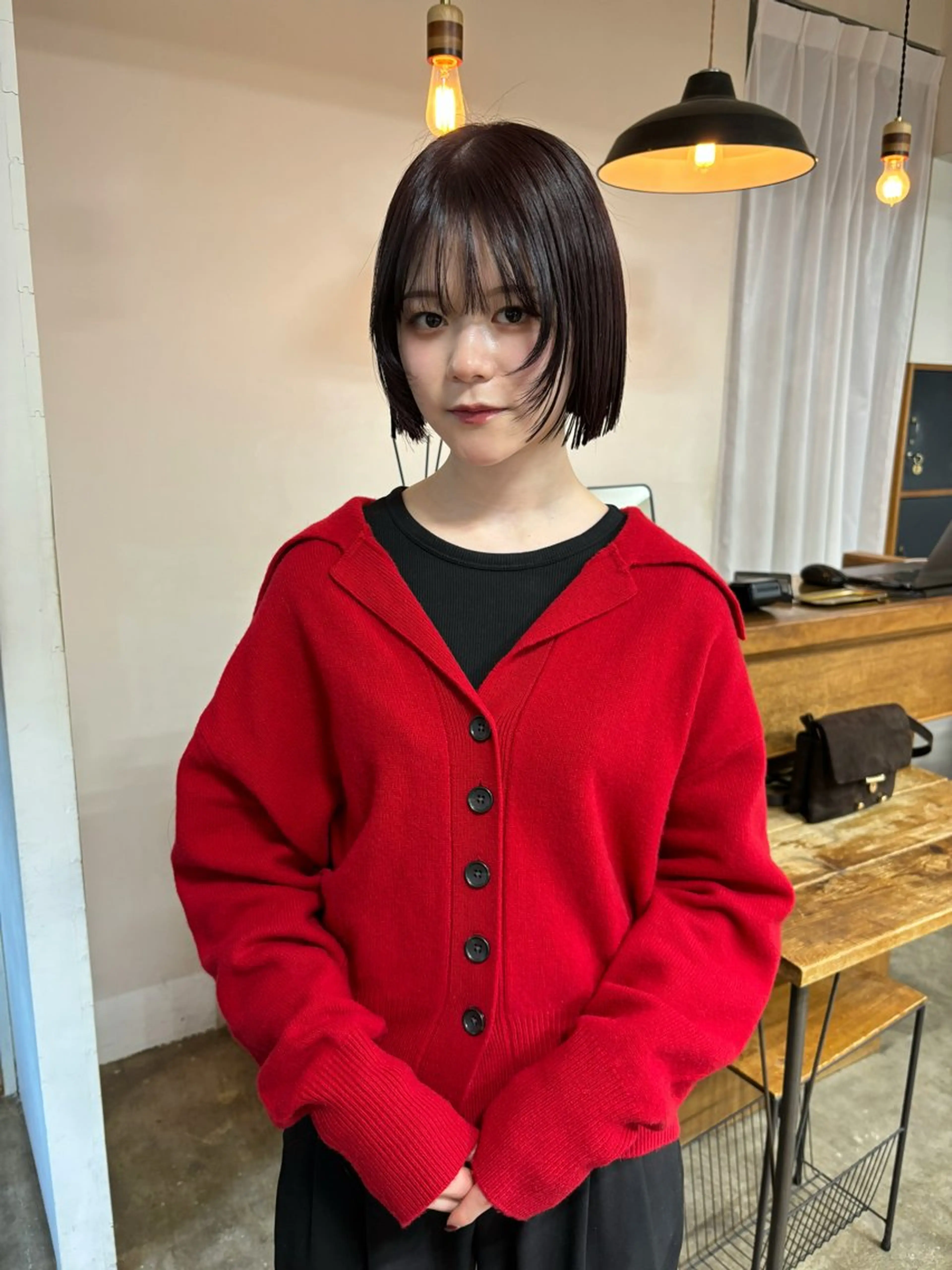 ミディアム カラー カット ヘアカラー トリートメント ボブ&顔まわりレ イヤー♡TOMOE♡のヘアスタイル