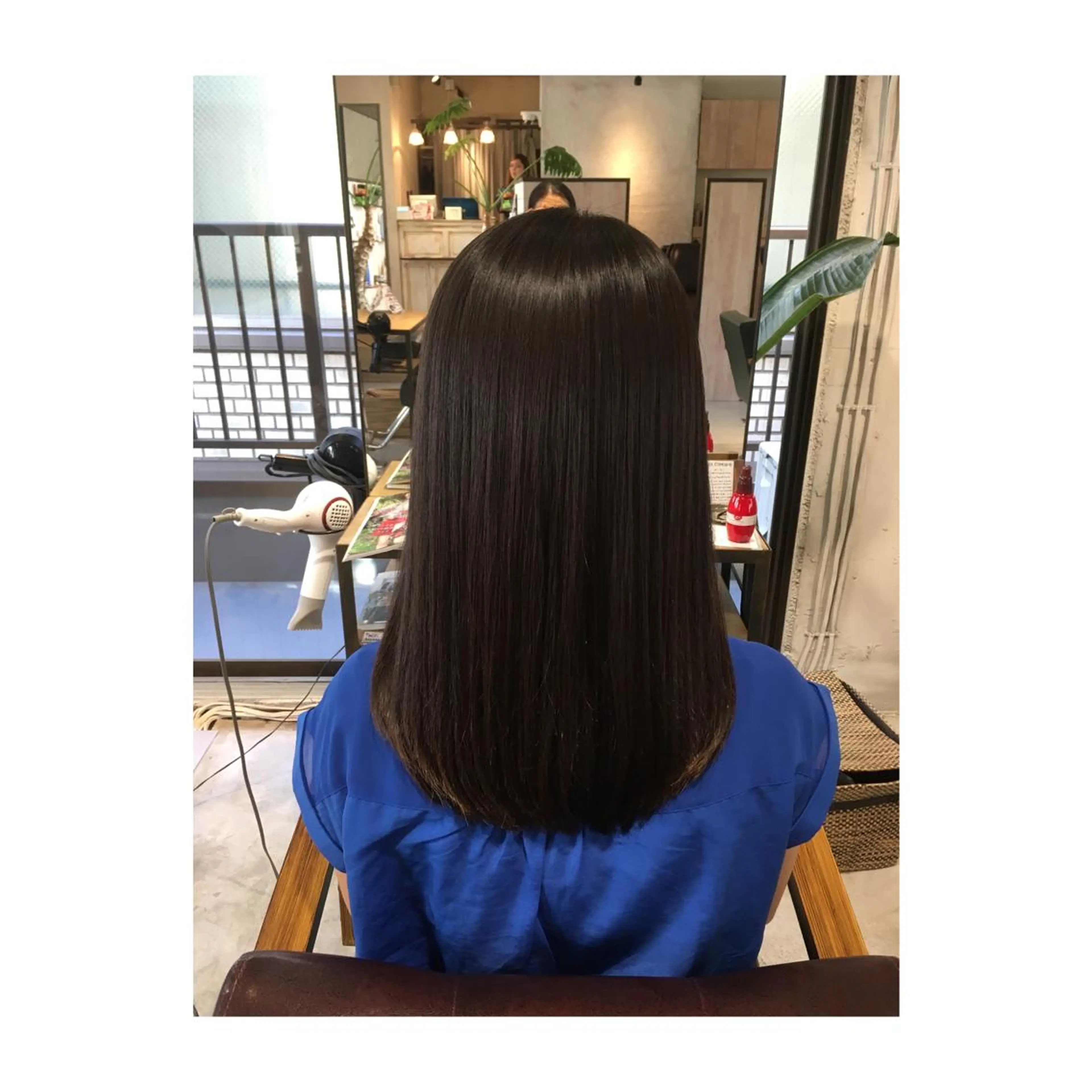 ミディアム セミロング ロング パーマ 髪質改善 アオガミ （前髪顔周りカット）のヘアスタイル