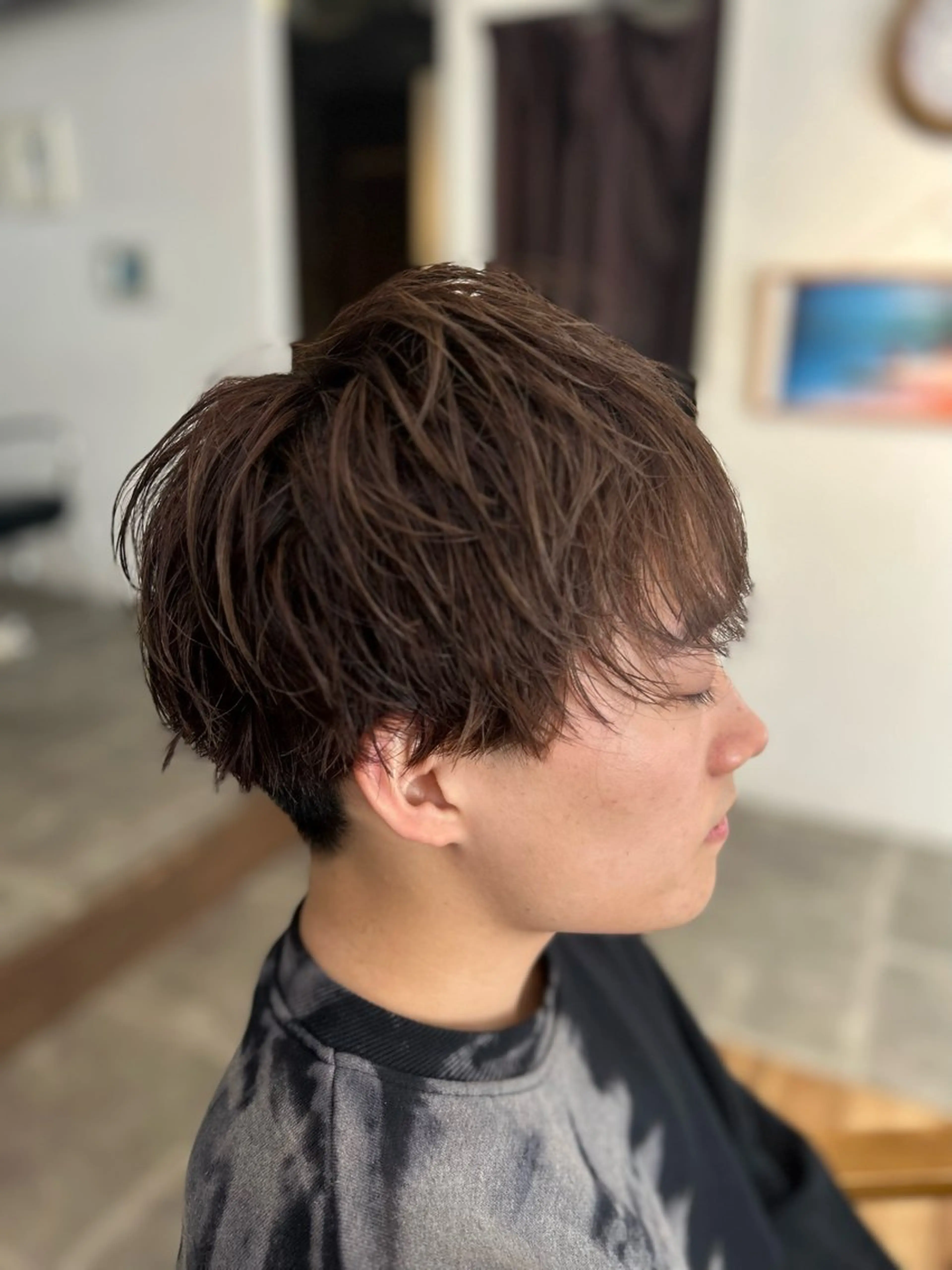 ショート カラー メンズ ベージュカラー ブラウンカラー ショートヘア カット ヘアカラー トリートメント メンズパーマ 髪質改善☆有馬のヘアスタイル