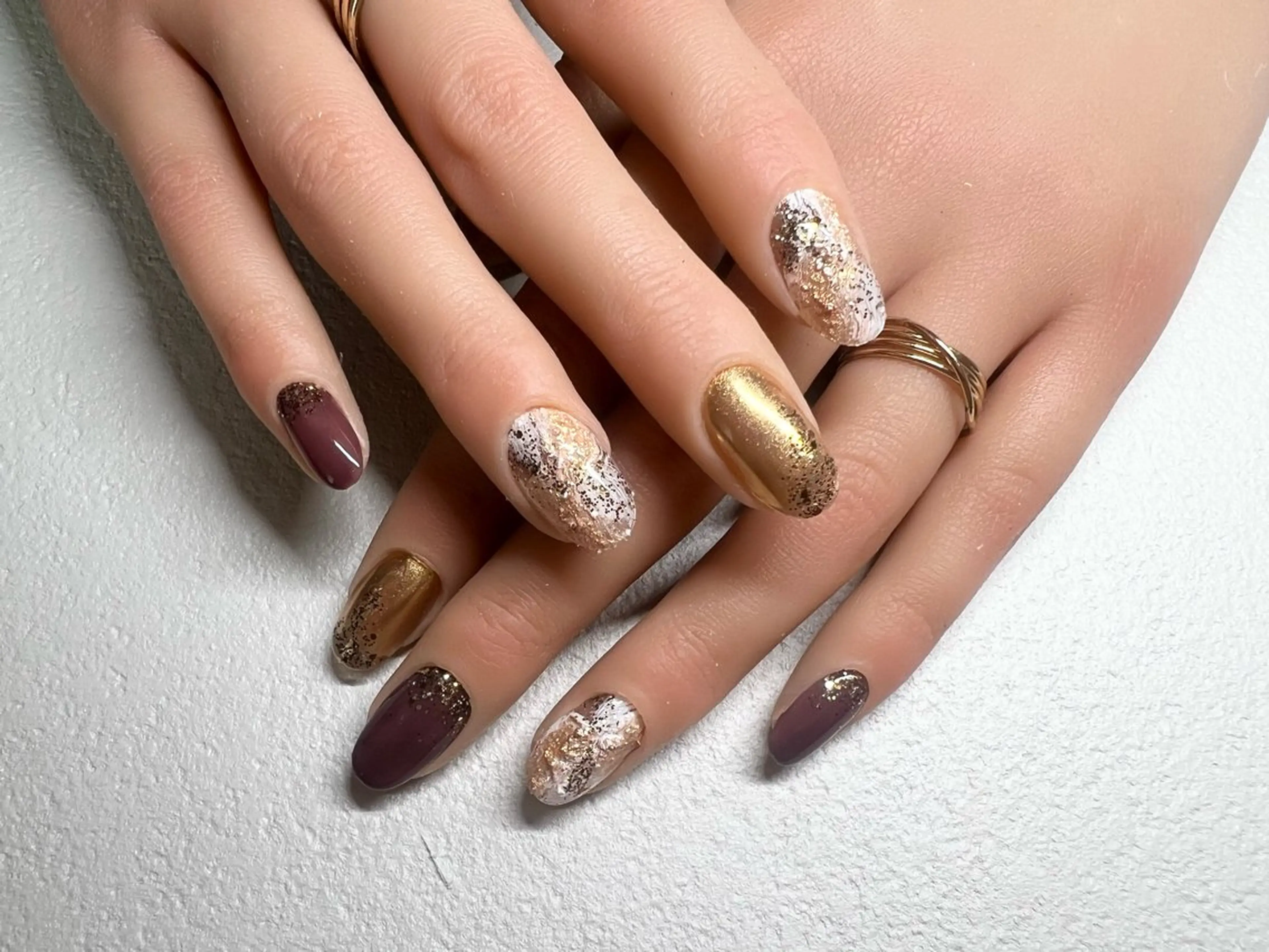 ネイル ボルドー ハンドネイル AJ nailのネイルデザイン