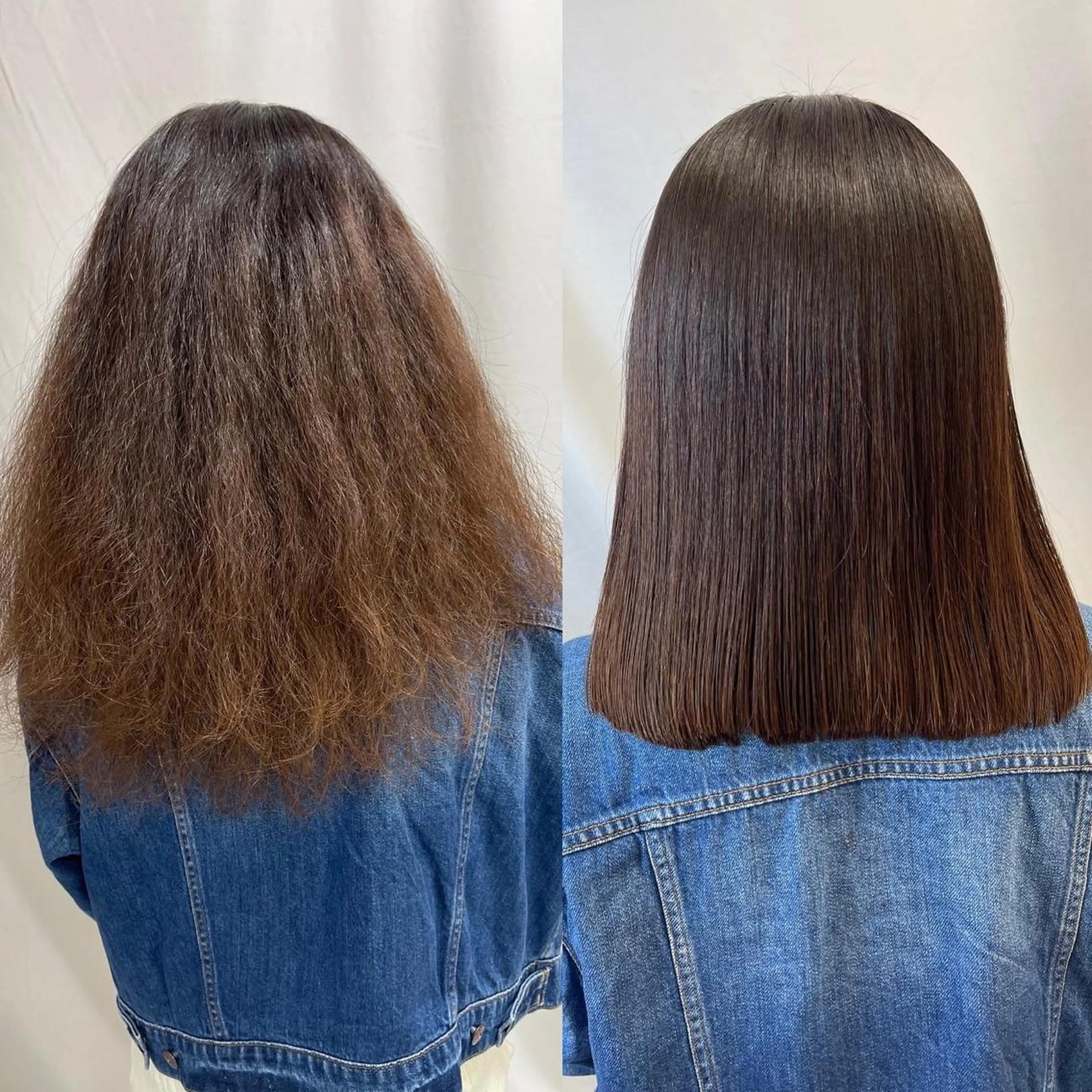 ミディアム パーマ カット 縮毛矯正 髪質改善/縮毛矯正 /ブリーチ矯正/岡部のヘアスタイル