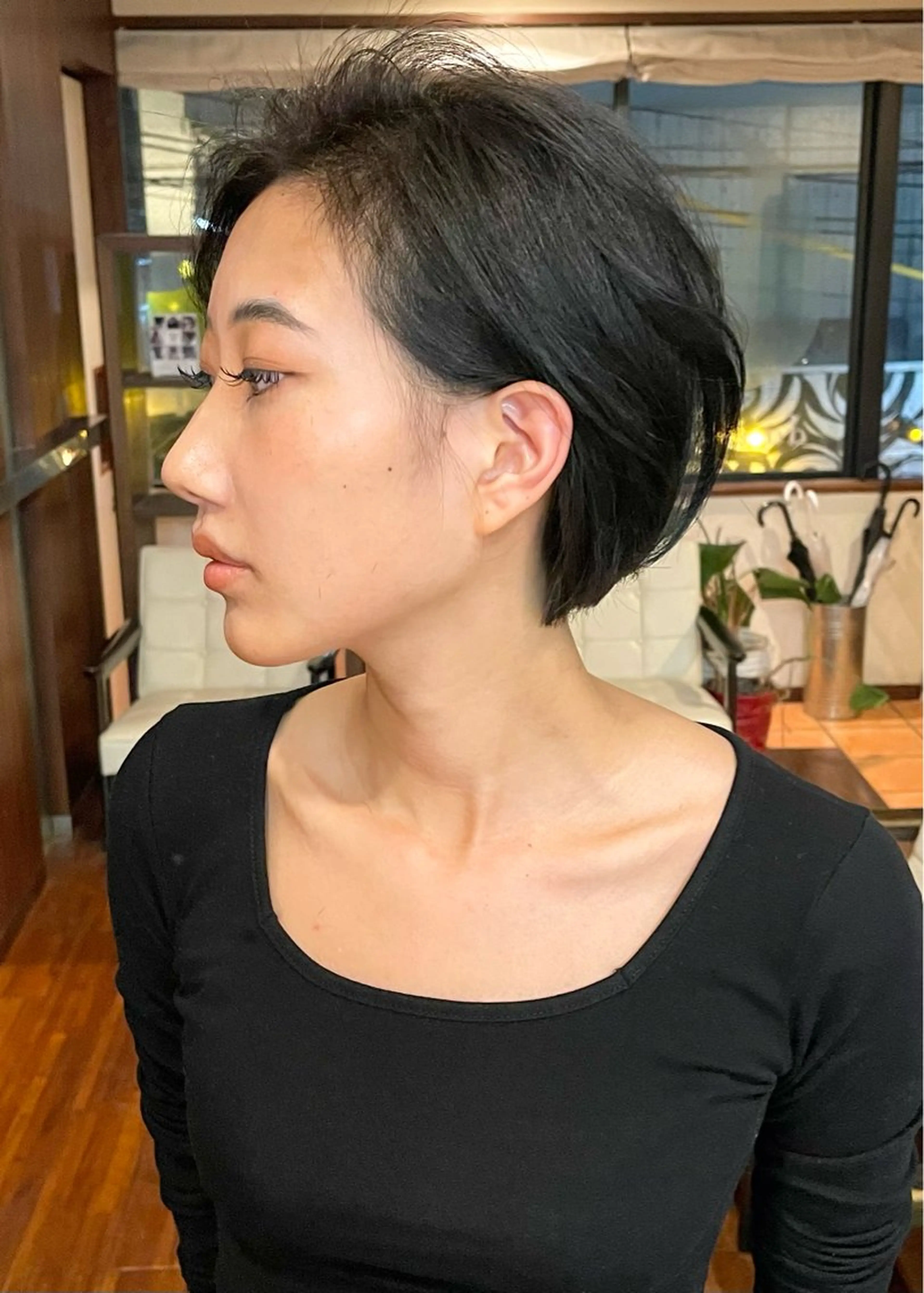 ショート カラー 黒髪 ボブ カット ヘアカラー トリートメント 田室 和幸のヘアスタイル