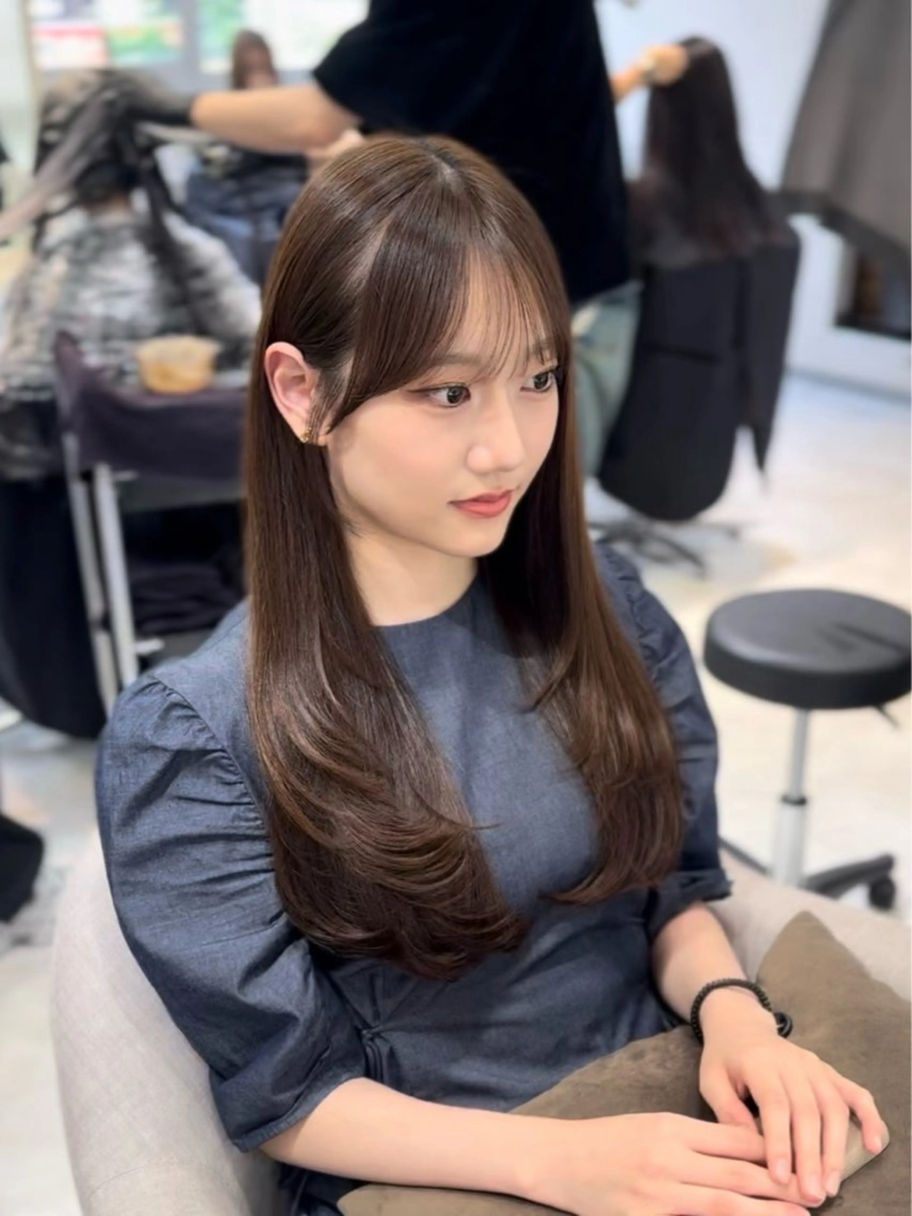 ロング 韓国風ヘア レイヤーカット 神戸でブリーチなら puty/レイヤーのヘアスタイル