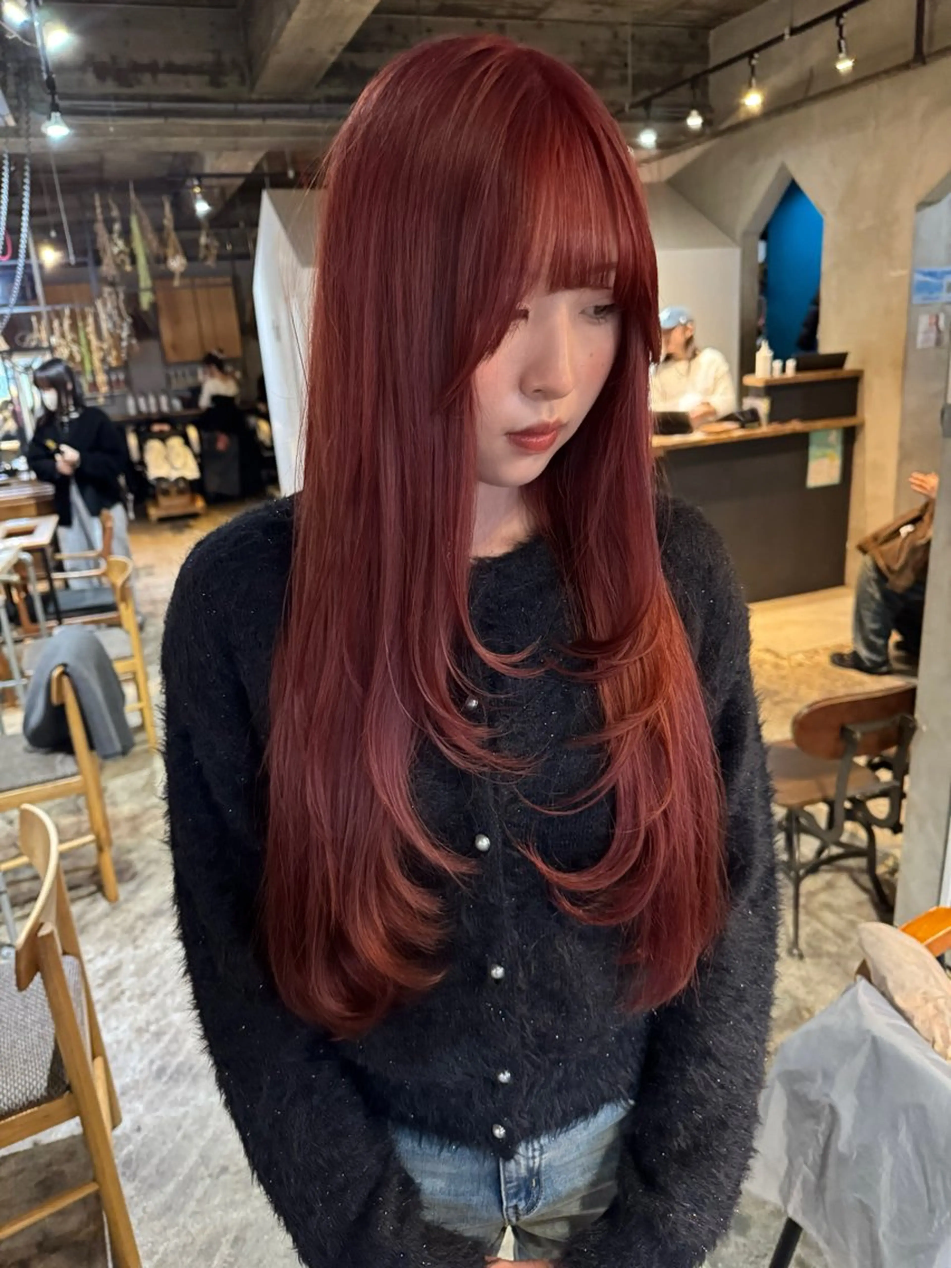 ロング カラー カット ヘアカラー クキノケイカ /暖色カラーのヘアスタイル
