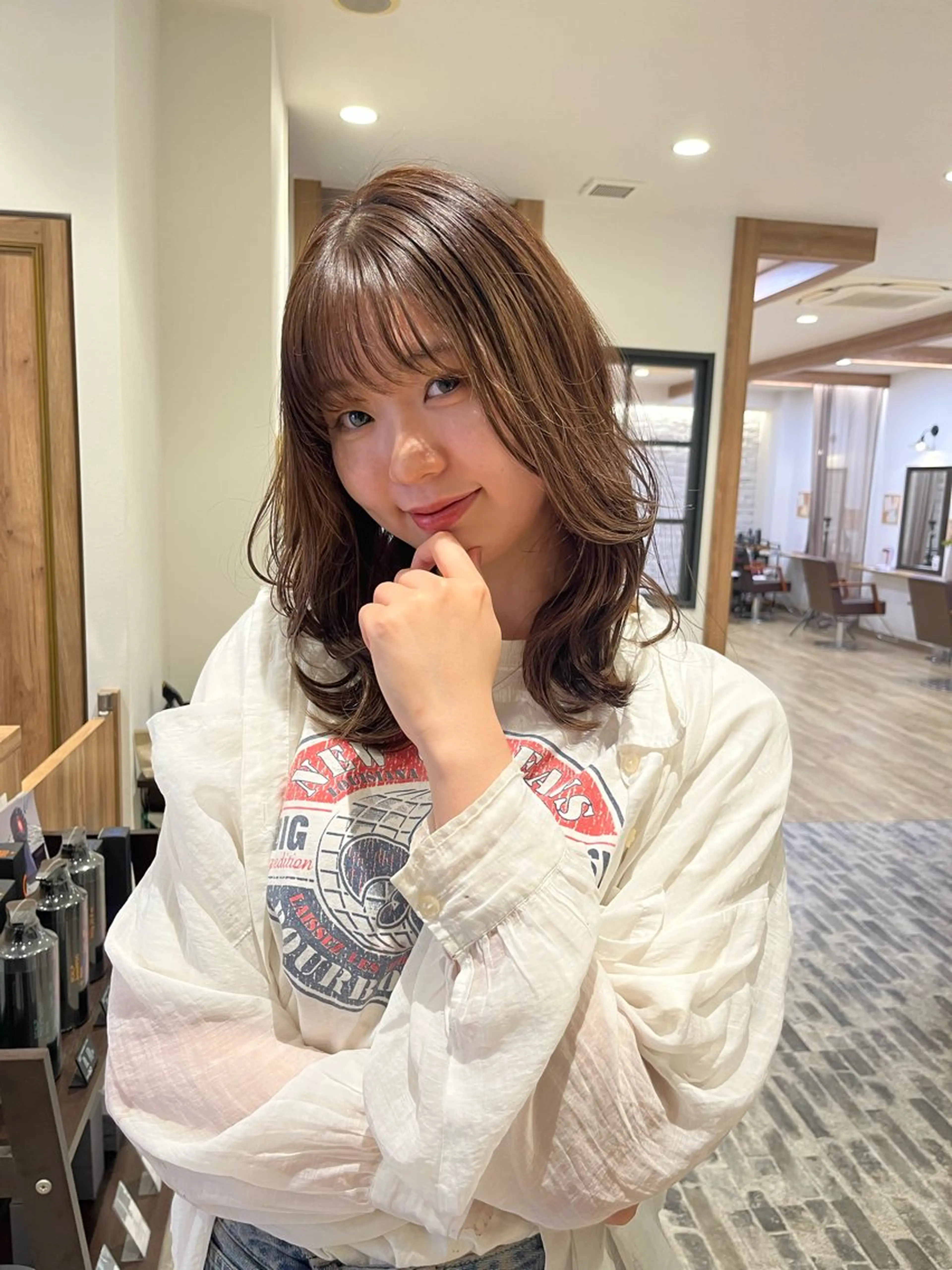 セミロング カット ヘアカラー 樋口智士/倉敷/中庄 /縮毛矯正/髪質改善のヘアスタイル