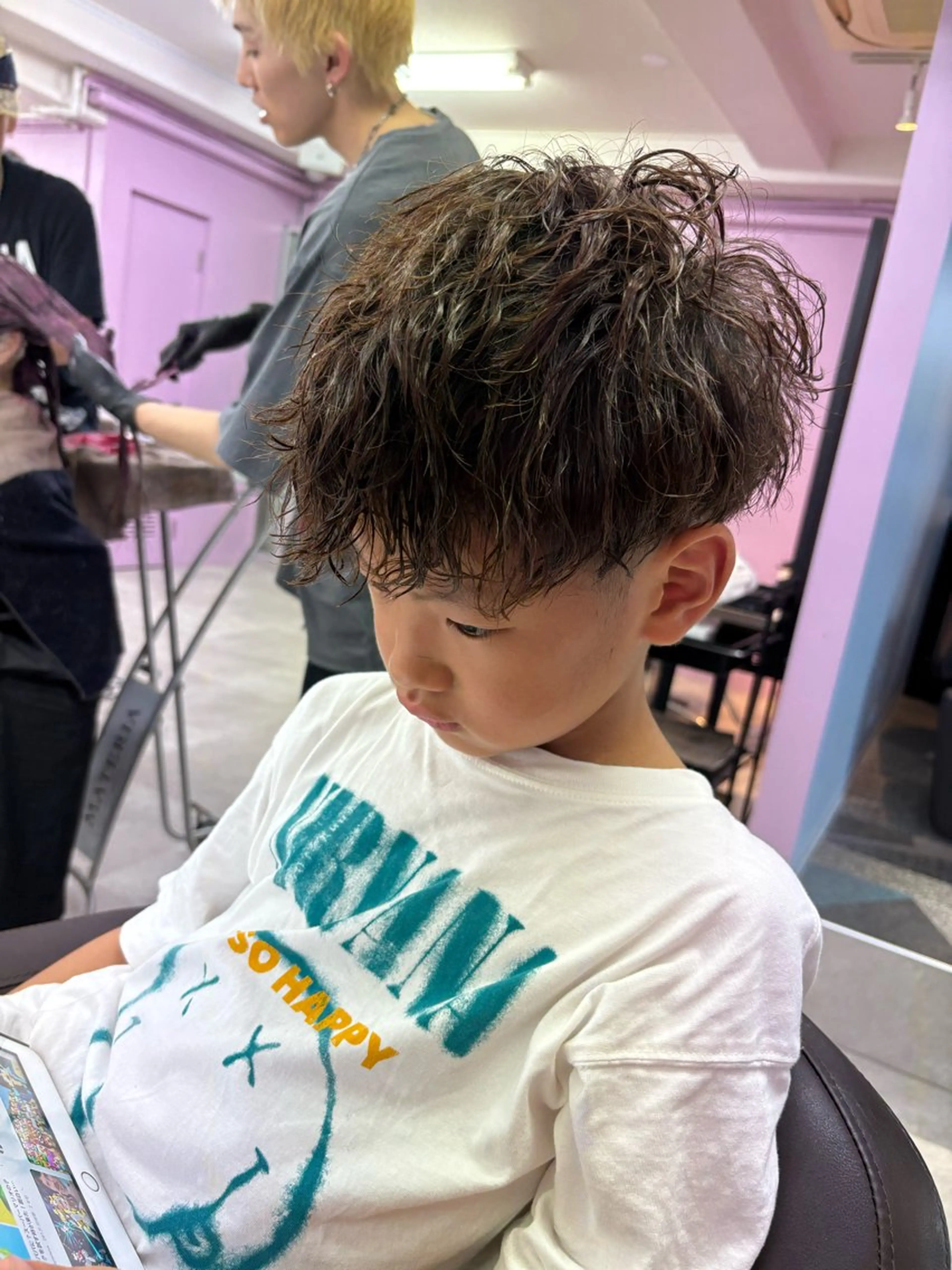 ショート パーマ メンズ カット パーマ AVANCE.難波 店長 松元のヘアスタイル