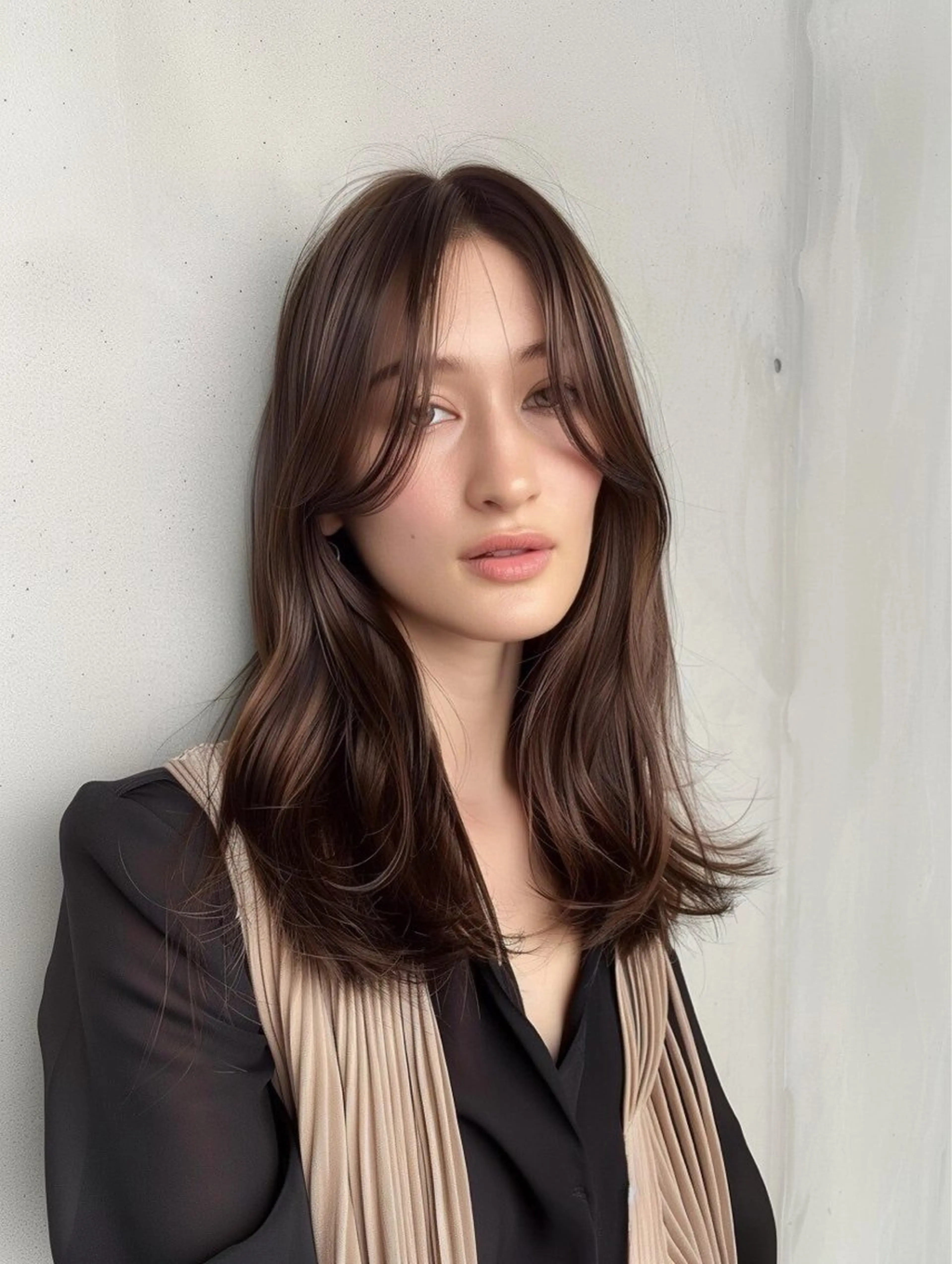 セミロング カット ヘアカラー トリートメント ioe 心斎橋のヘアスタイル