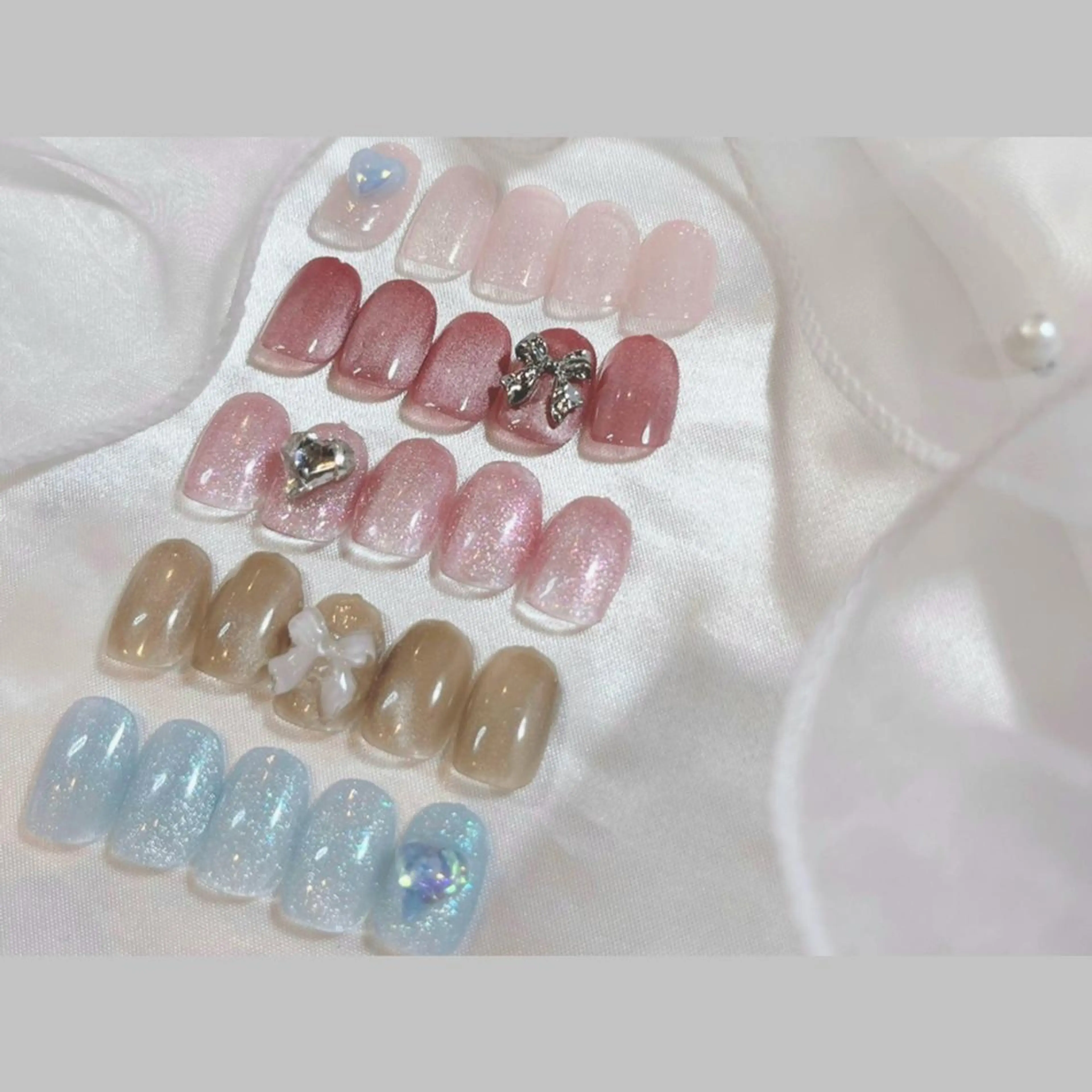 【ワンホンパーツ付🤍】マグネットネイル【オフなし】￥5500の写真