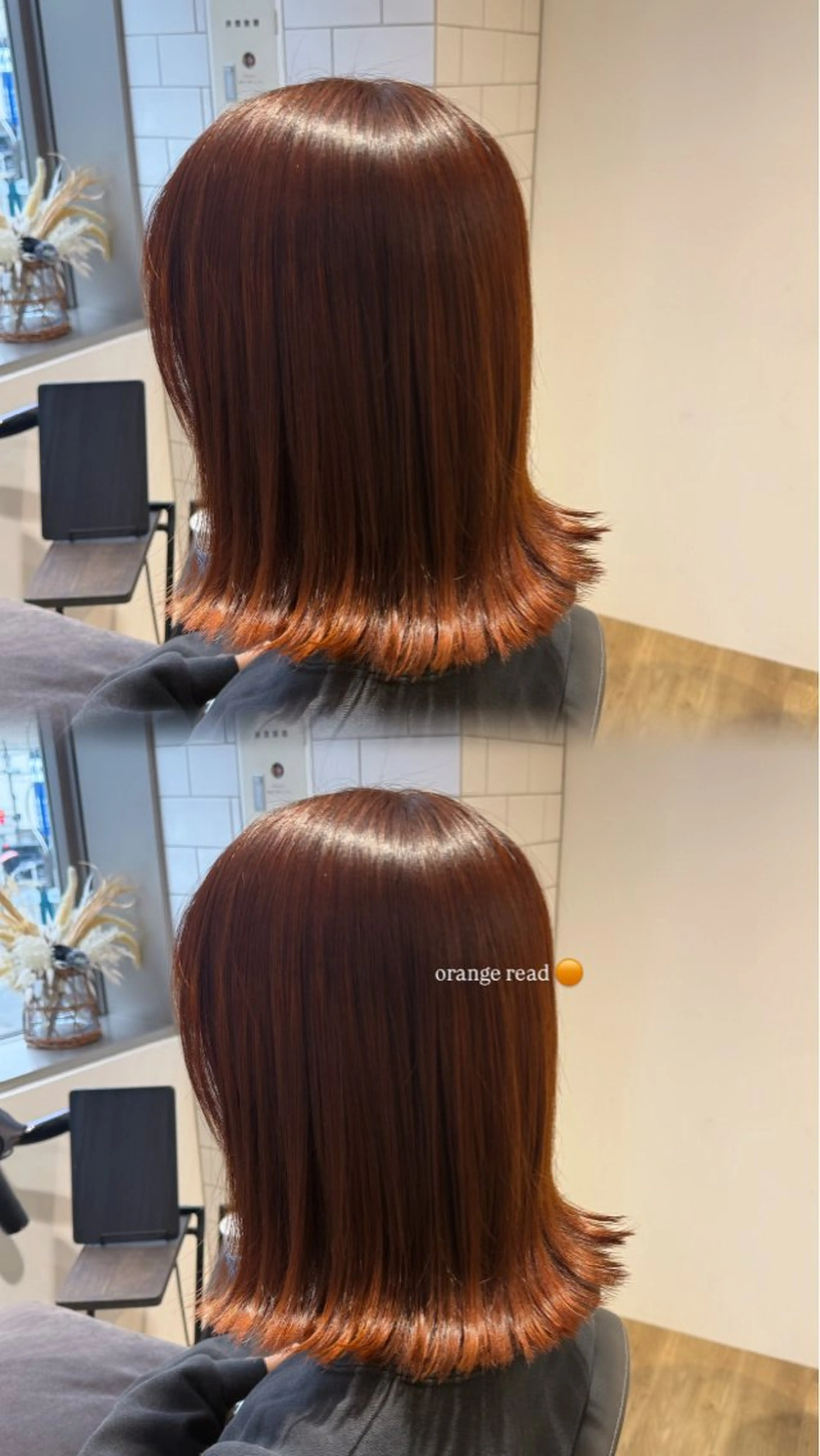 カラー オレンジ レッドカラー KaRin 🌺のヘアスタイル