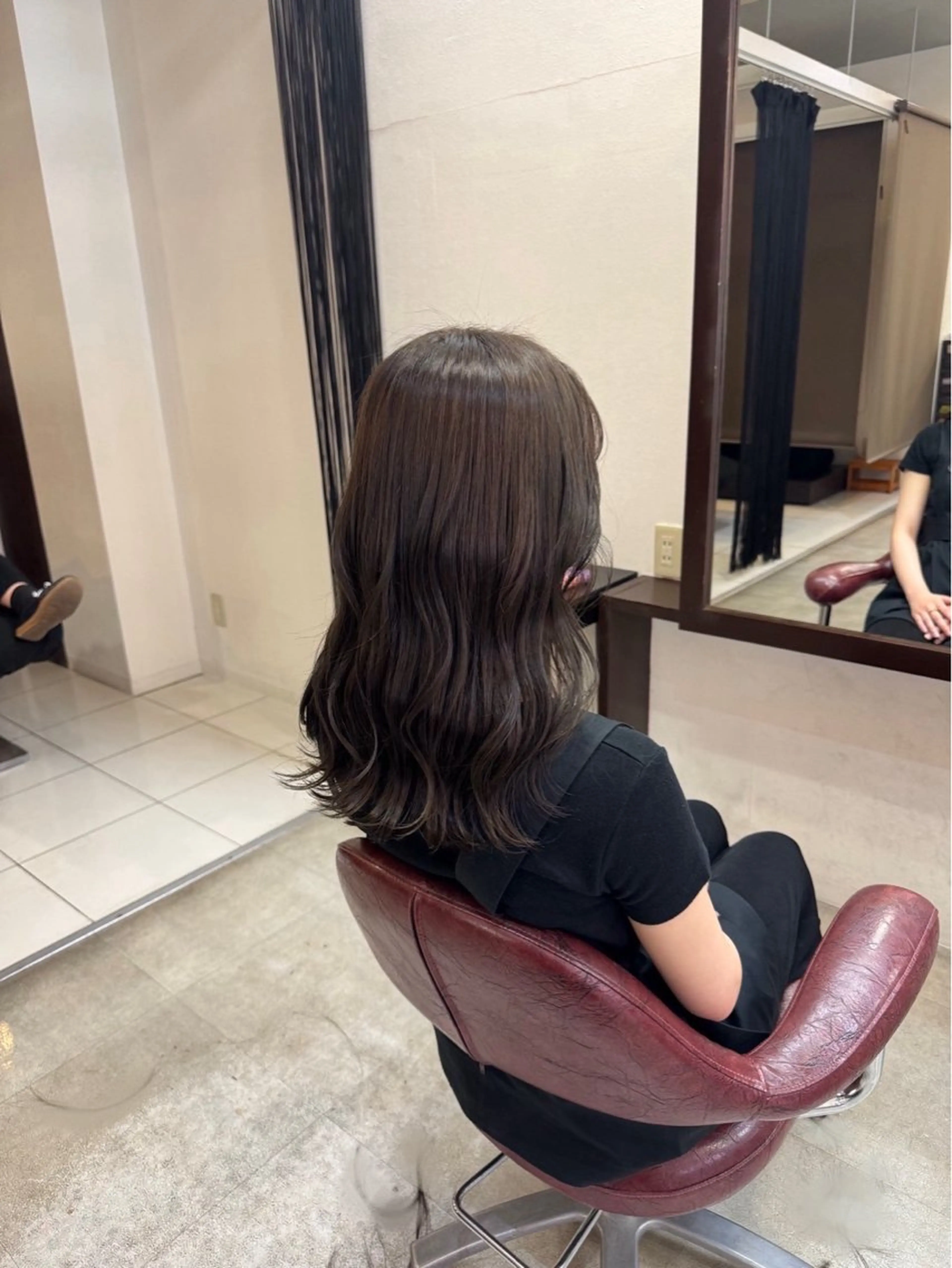 ロング 切りっぱなしボブ ボブ ハイライト 髪質改善 縮毛矯正 カツモト マナ🍒のヘアスタイル