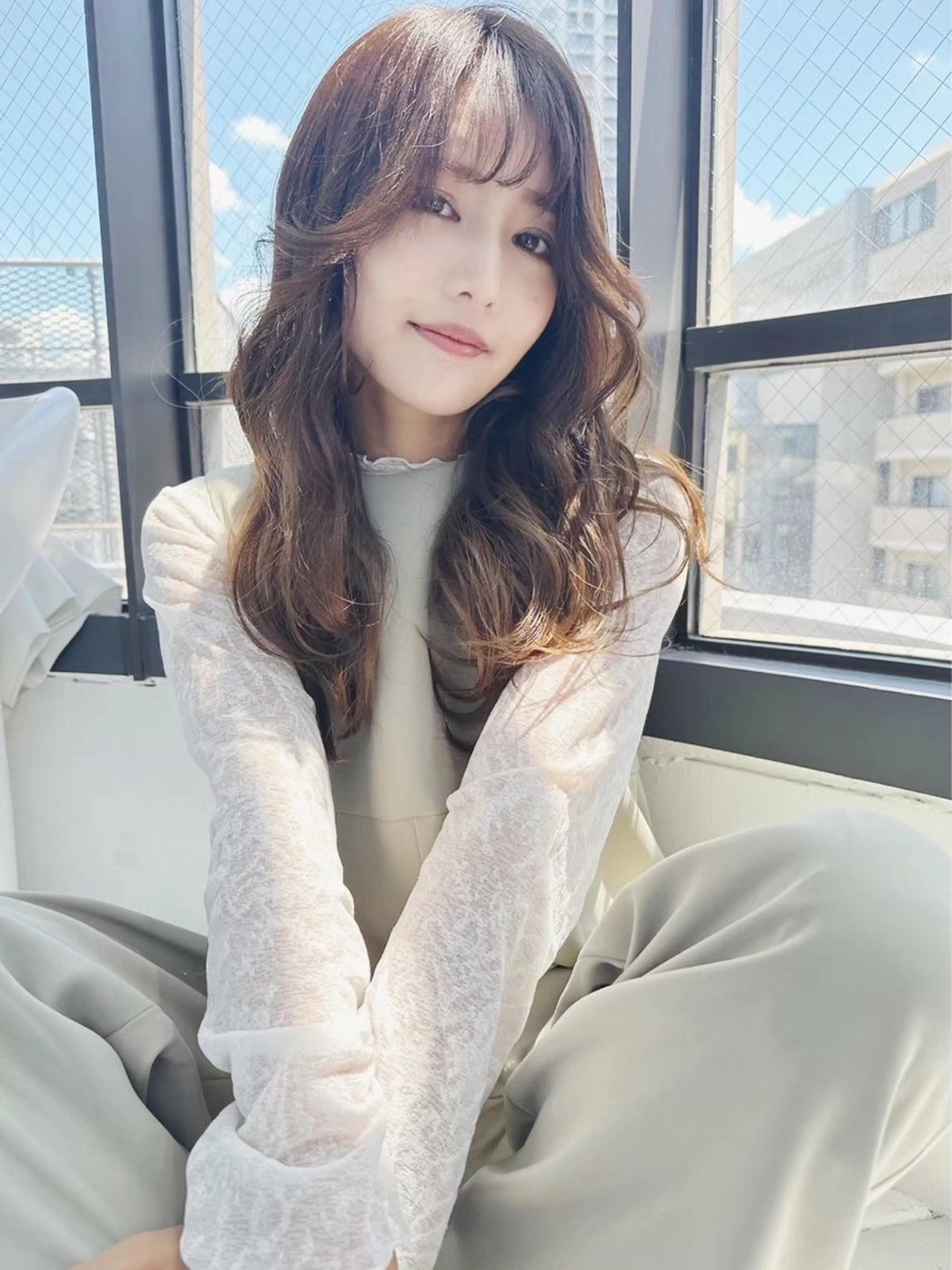 ロング レイヤー/くびれ/ 縮毛/チェレ金剛のヘアスタイル