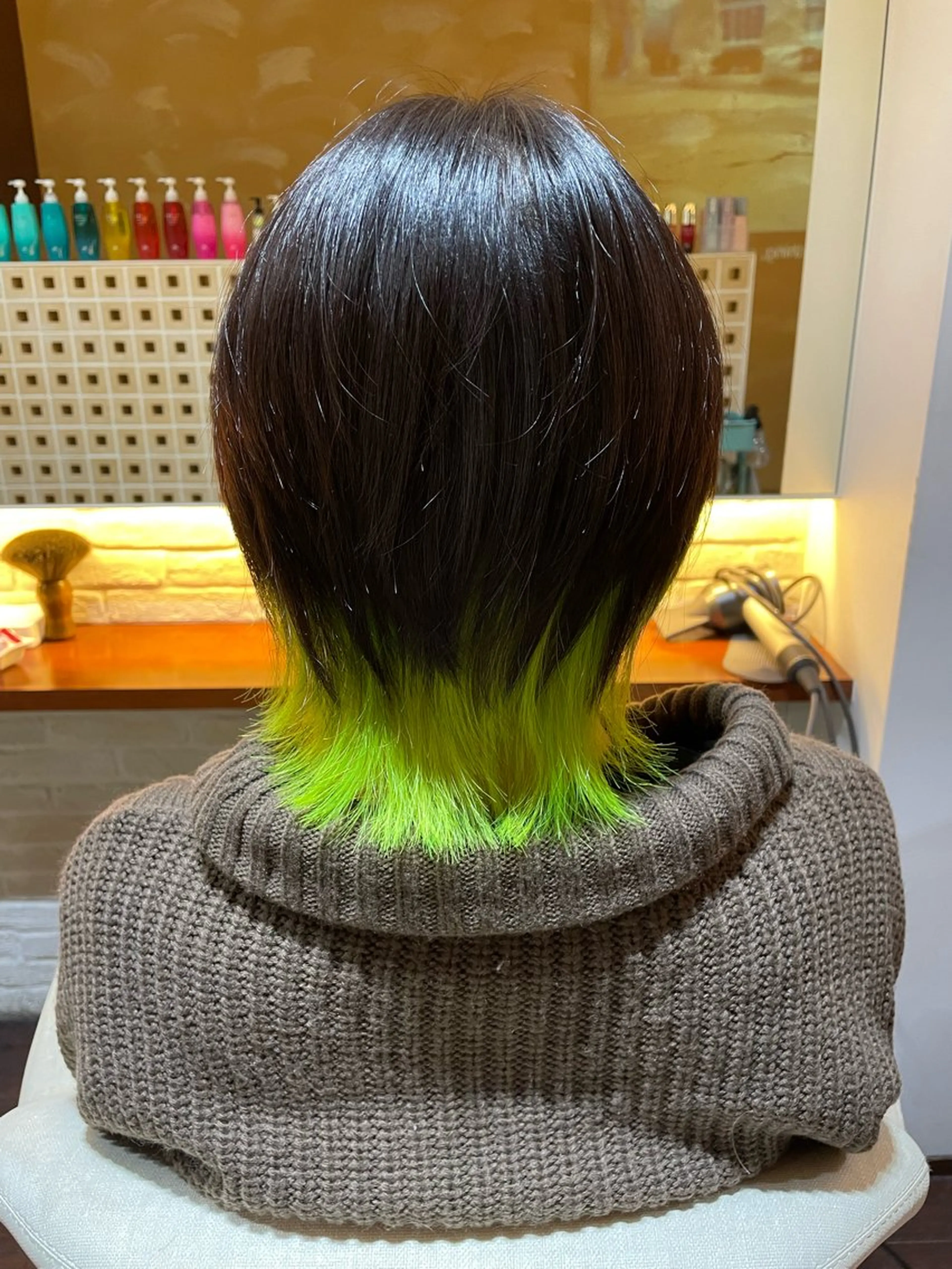 ミディアム カラー インナーカラー ウルフカット カット ヘアカラー トリートメント CoCooN 店長 さのえみのヘアスタイル