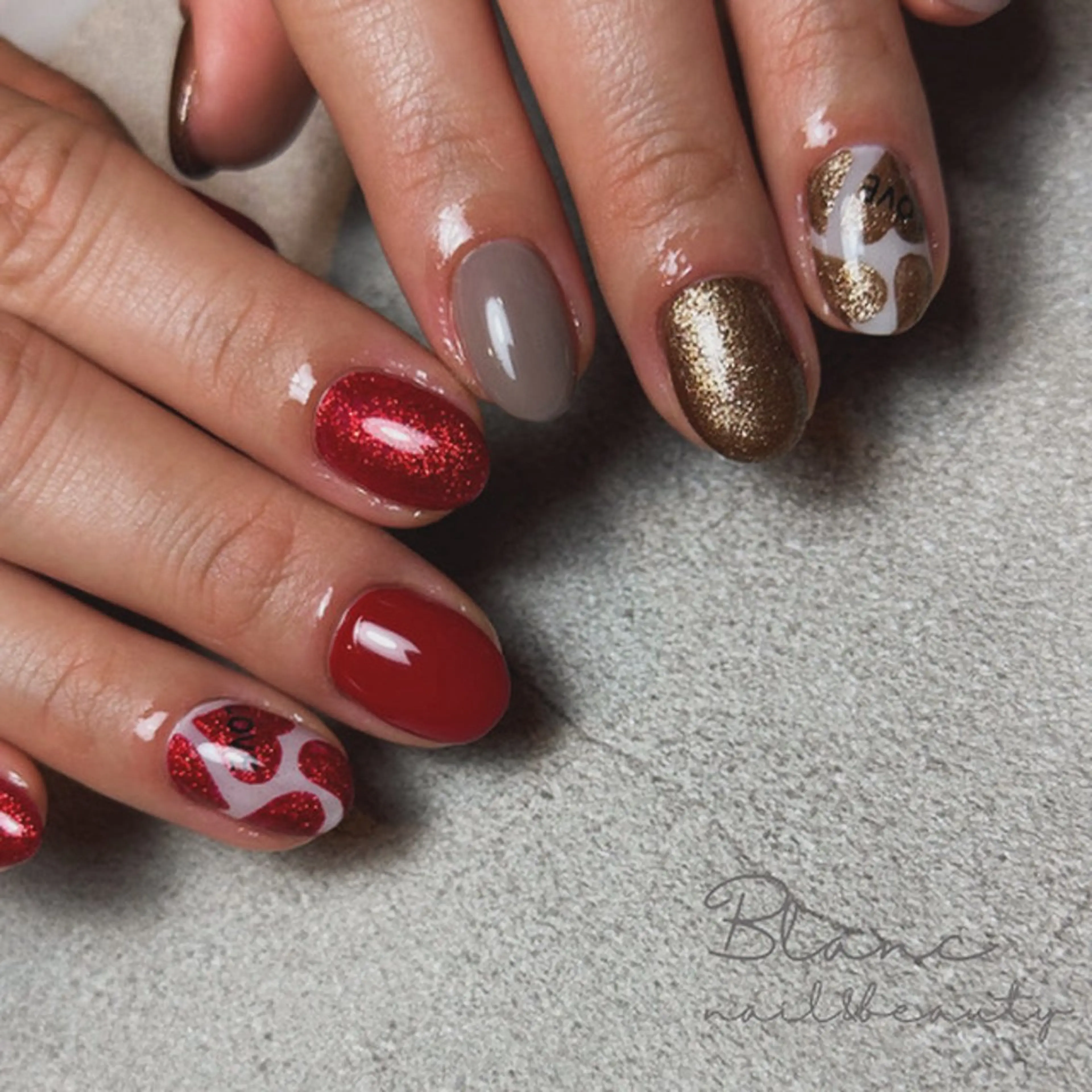 ネイル ハート Blanc ブランのネイルデザイン