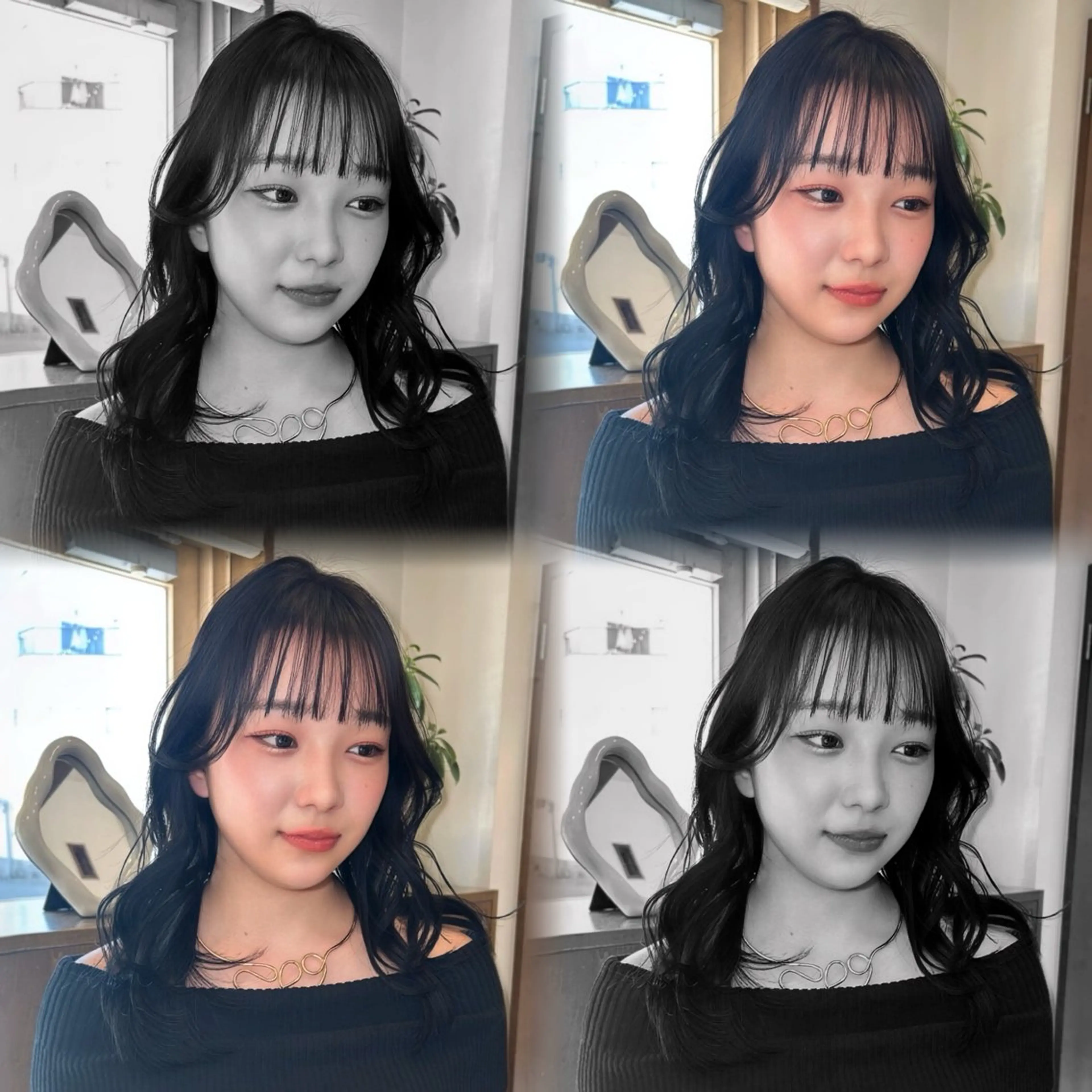 ミディアム カラー 黒髪 ブリーチ ヘアカラー 透明感カラー×レイヤ ー🧊横田 冴のヘアスタイル