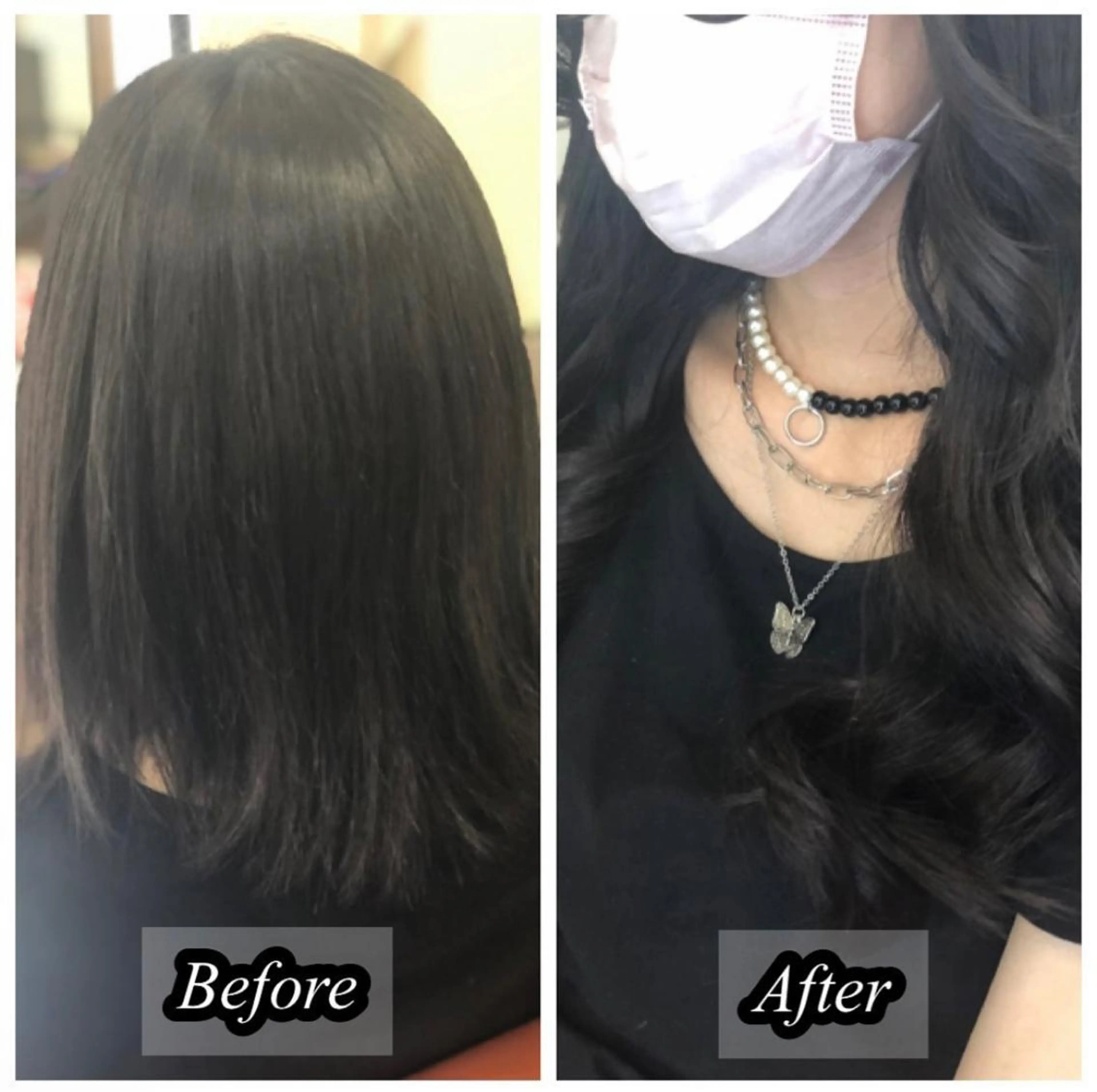 ロング シールエクステ エクステ ハイライト 韓国風ヘア レイヤーカット エクステ ✂︎CHII/ 白髪ぼかしのヘアスタイル