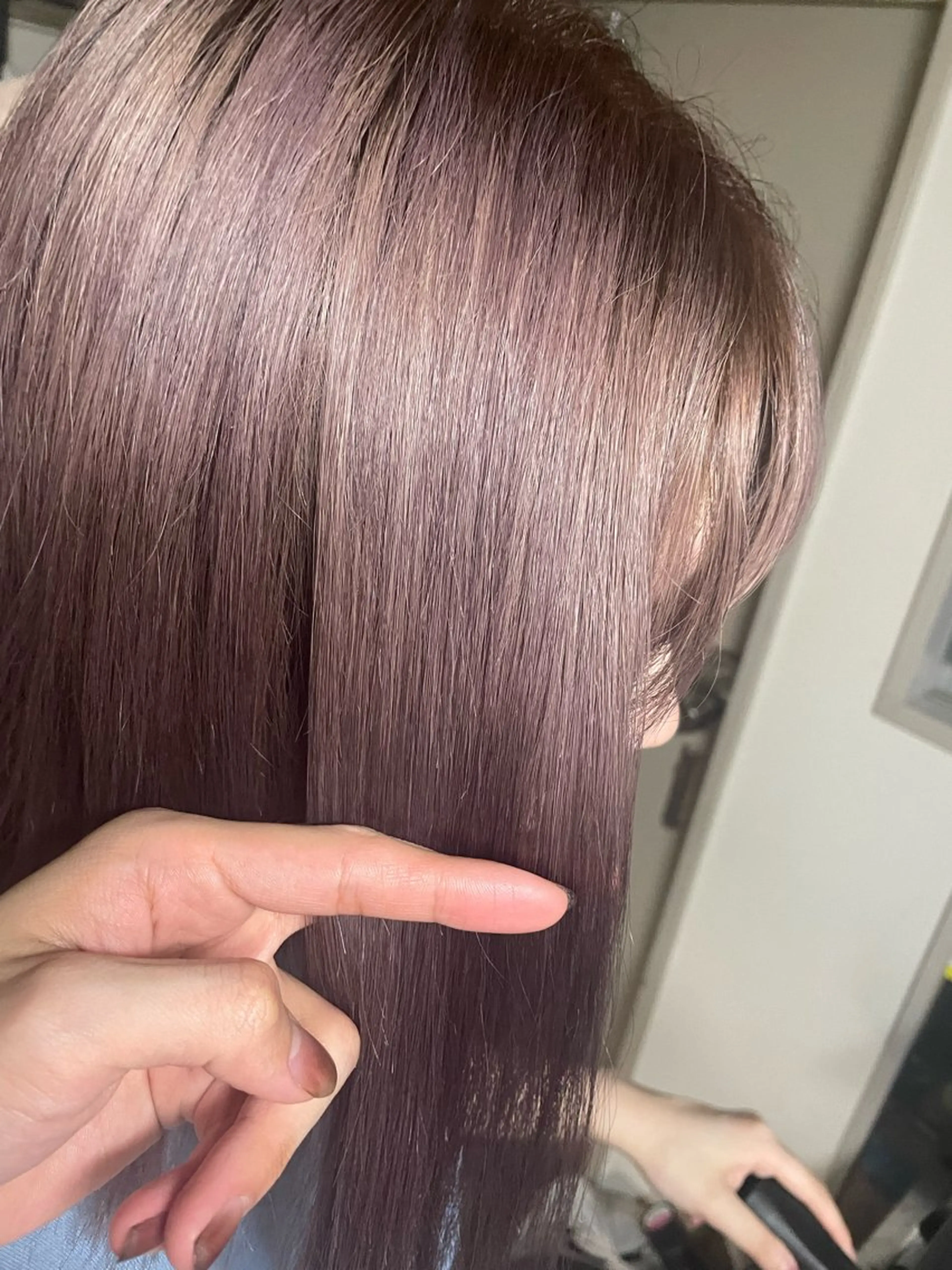 ロング パープルカラー カット ヘアカラー 郡山駅前メンズ特化 熊田 歩夢のヘアスタイル