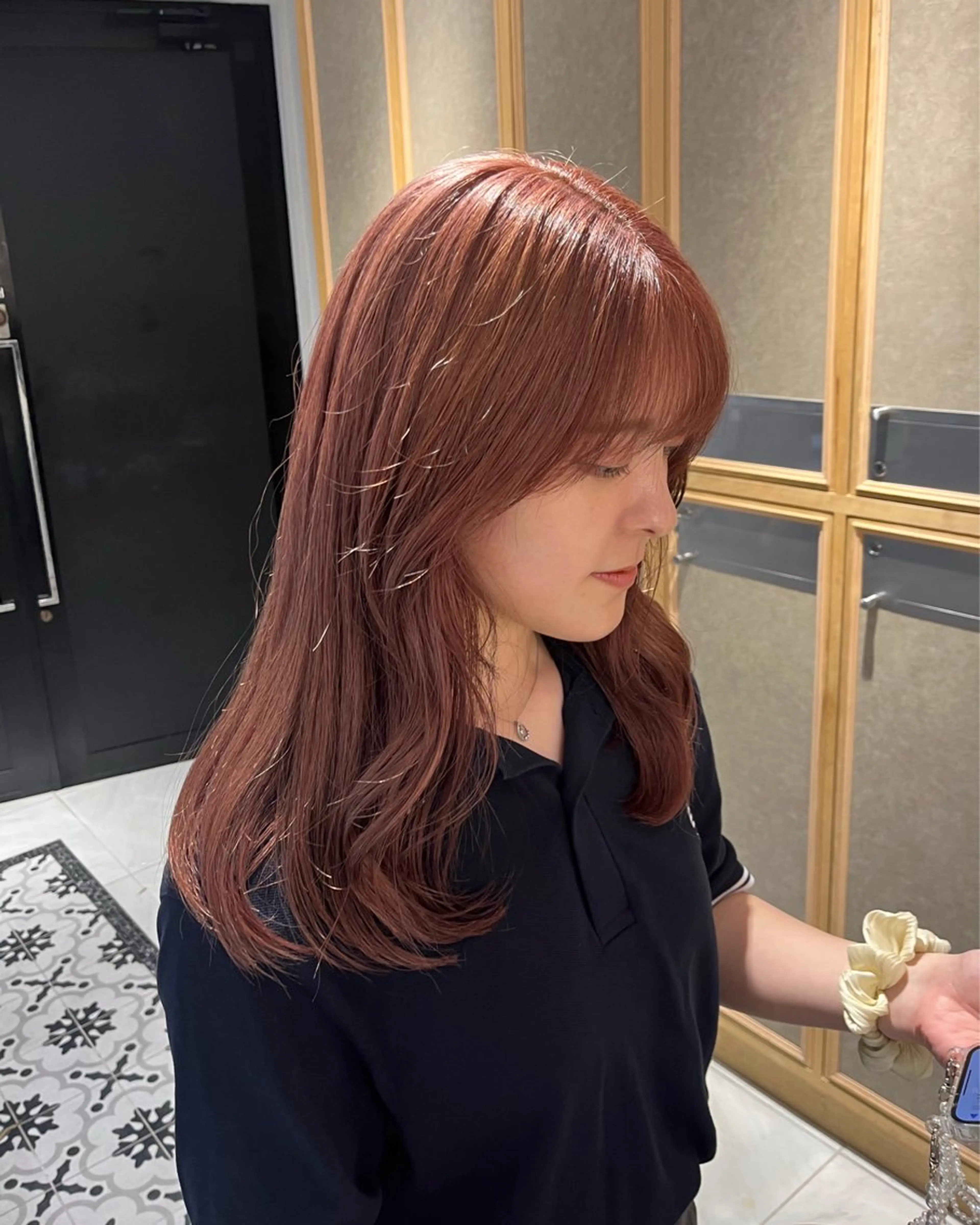 ロング カラー ベージュカラー ピンクカラー ピンクベージュ ヘアカラー トリートメント ナミ🩶暗髪/暖色 ❤️/透明感/縮毛のヘアスタイル