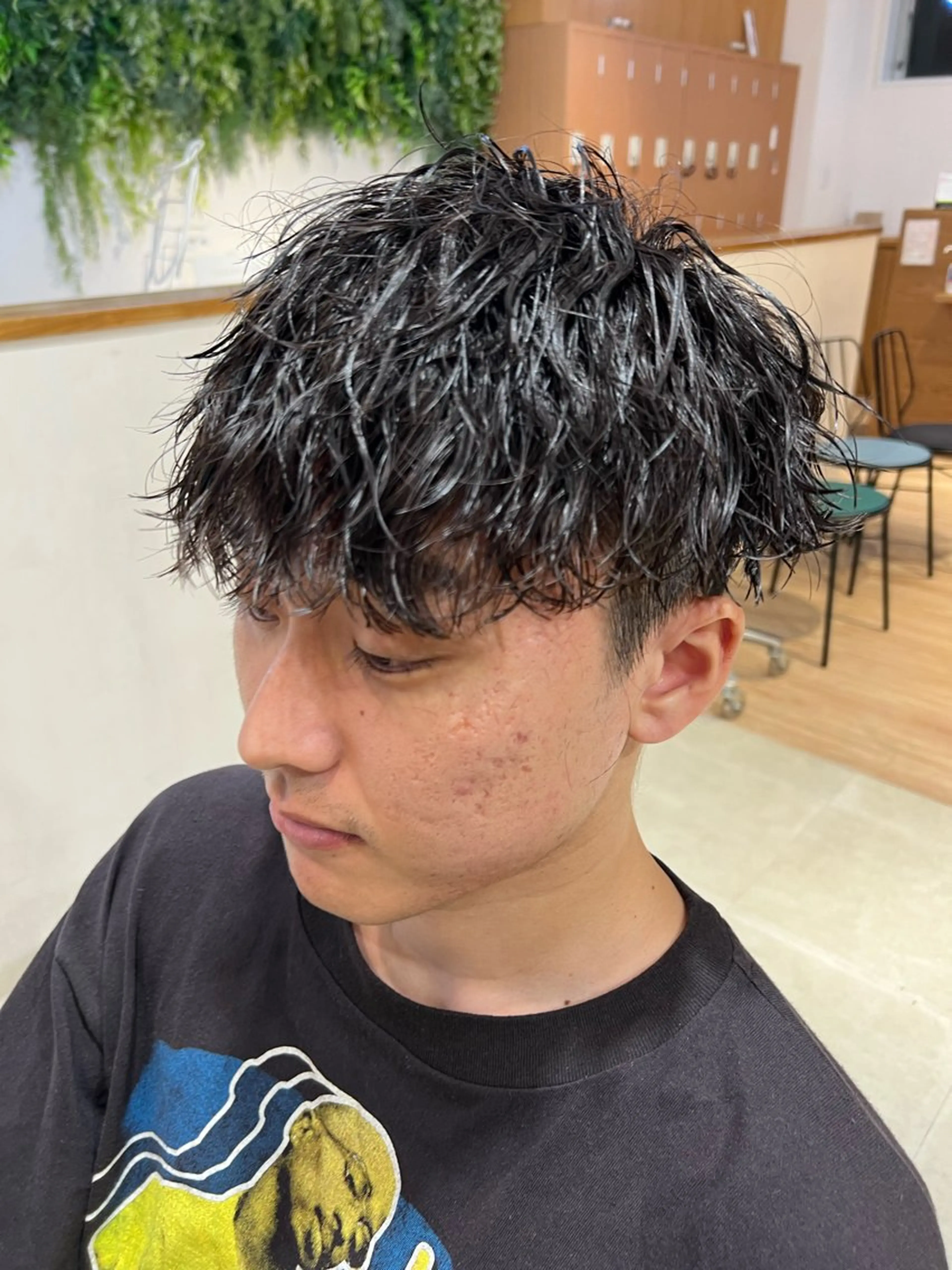 メンズ メンズパーマ 学生（メンズ向け） 白髪ぼかし/メッシュ ハイライト/ゆうとのヘアスタイル