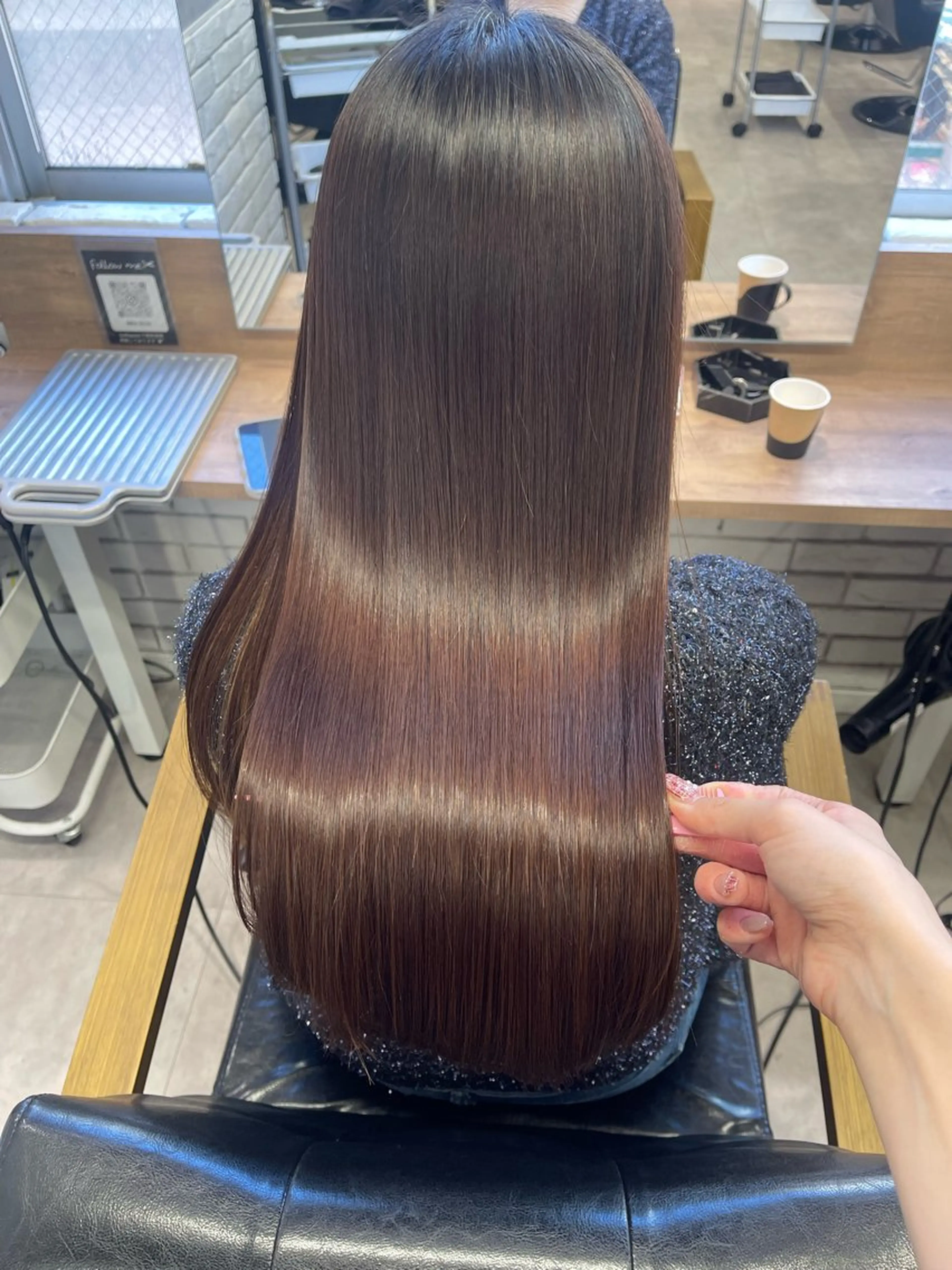 ロング カラー 酸性ストレート カット ヘアカラー 縮毛矯正 トリートメント mok所属・かめい りなのヘアスタイル